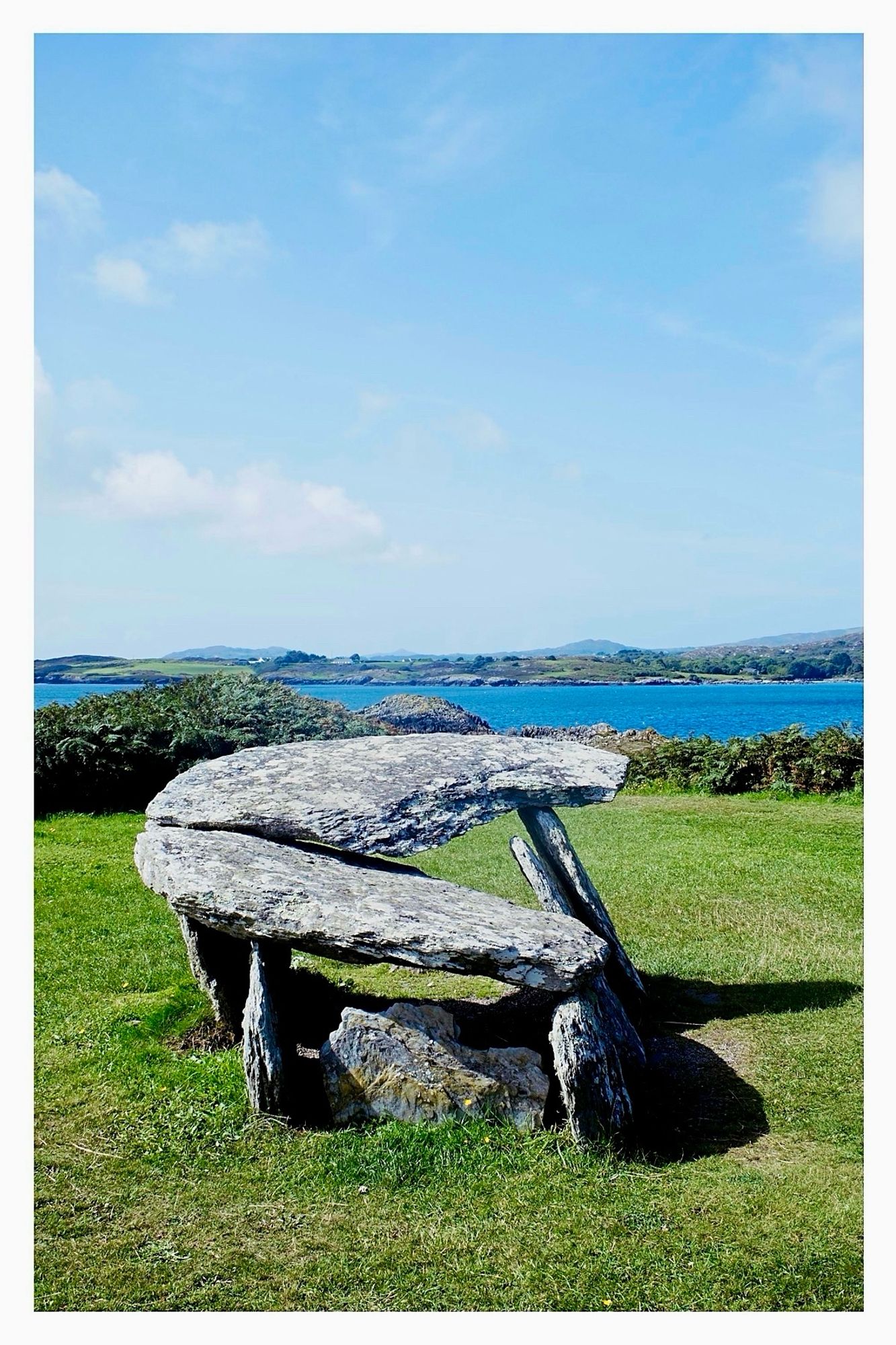 Seen from the back, the famous megalithic Altar Wedge Tomb near Toormore, West Cork. 

This is a popular stop off point along the Mizen Peninsula in all weather. 

The tomb aligns with the peak at Mizen Head about twelve kilometres away. A peak that was ‘handmade’ into the point we see today.