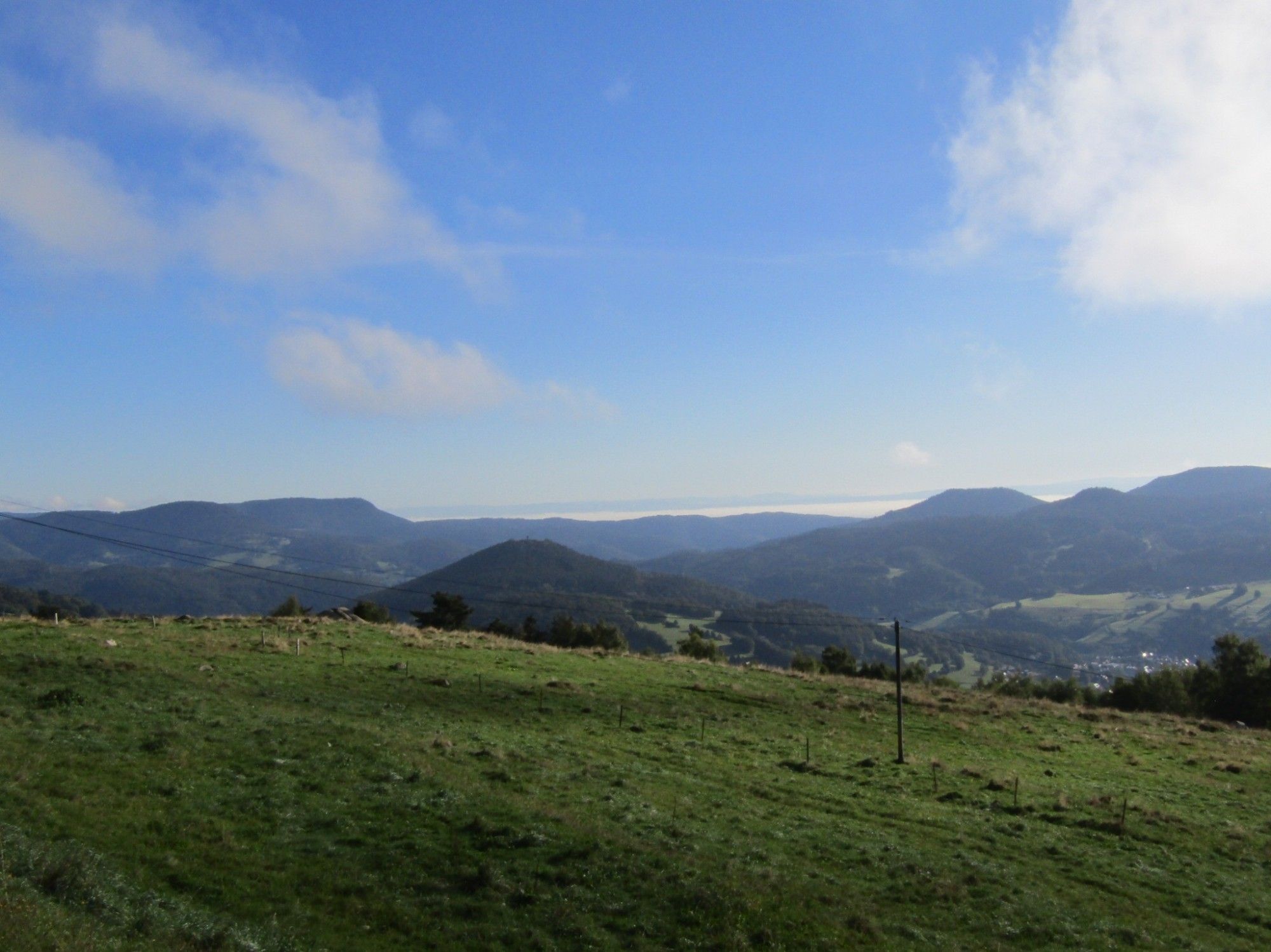 View from picnic spot near Lac Blanc in the Vosges Mountains. Nutcracker flew over here as we ate lunch.