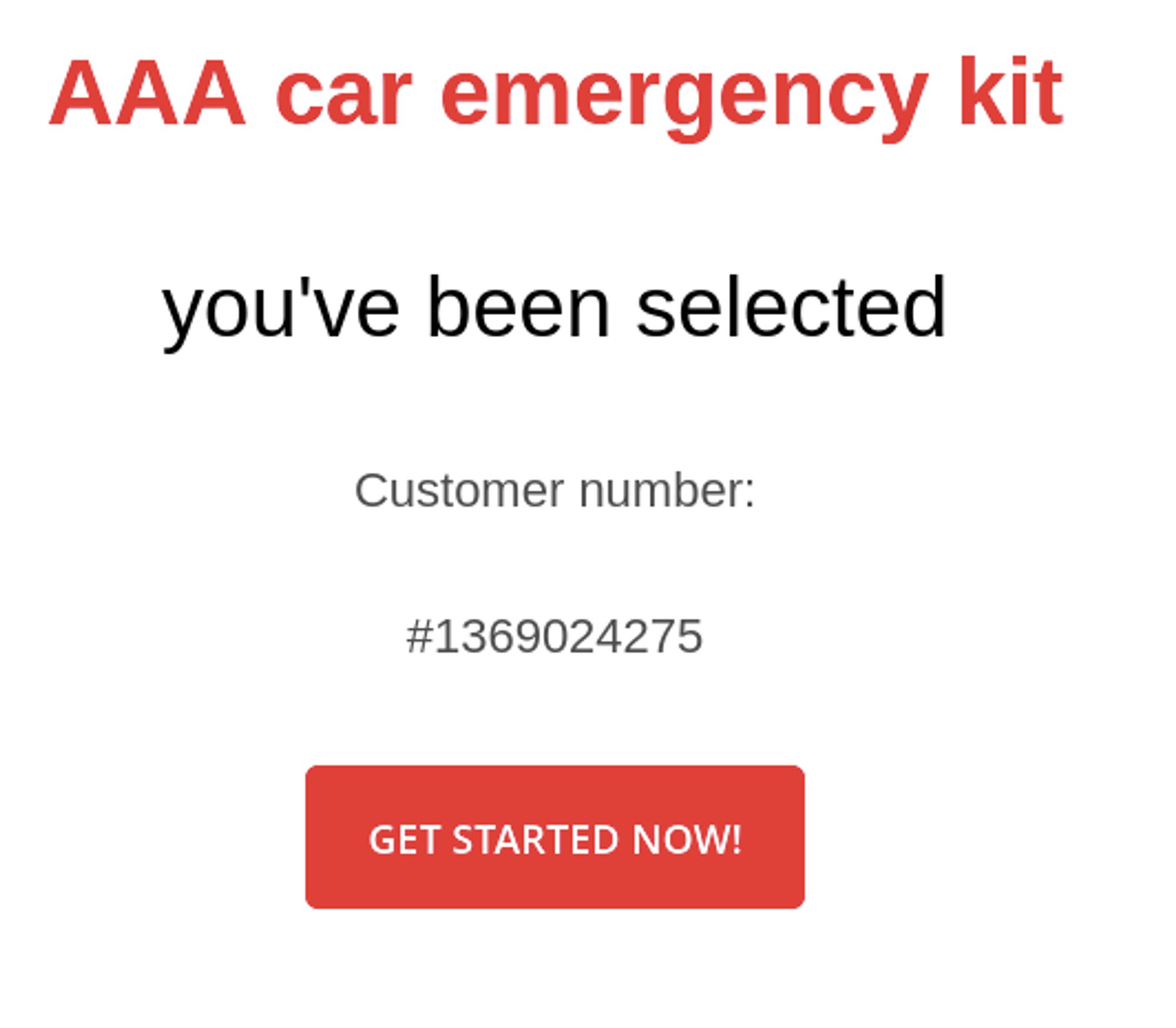 AAA car emergency kit
you've been selected
get started now!