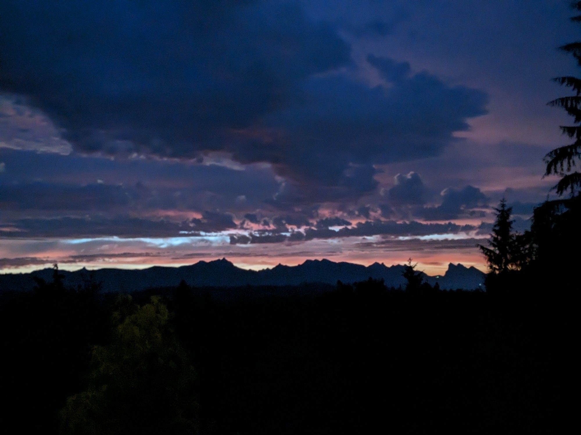 Part of the Cascade Mountains at sunrise