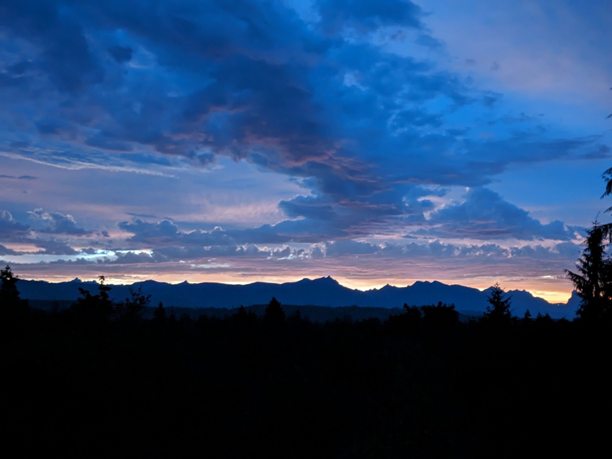 Part of the Cascade Mountains at sunrise