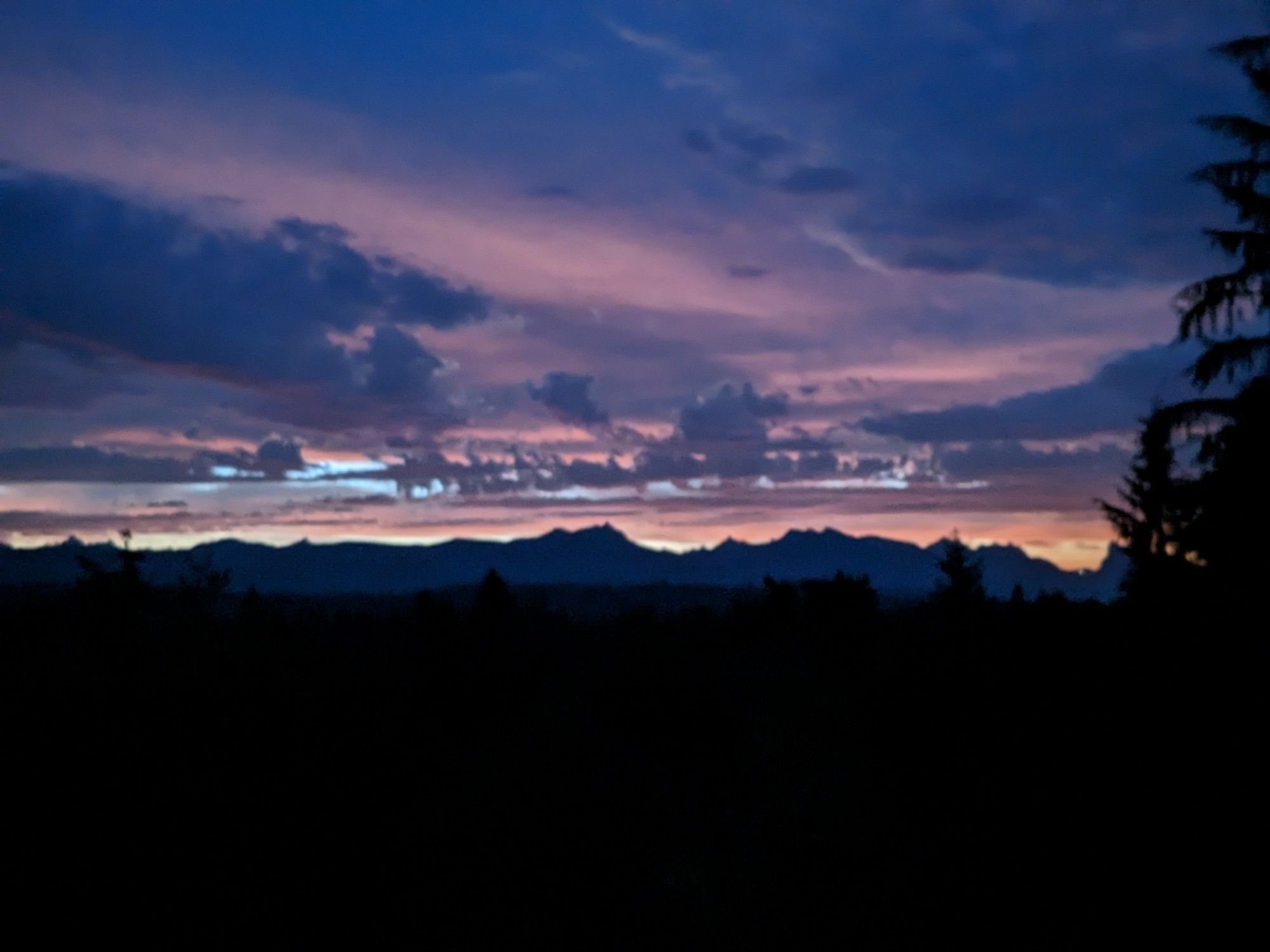 Part of the Cascade Mountains at sunrise