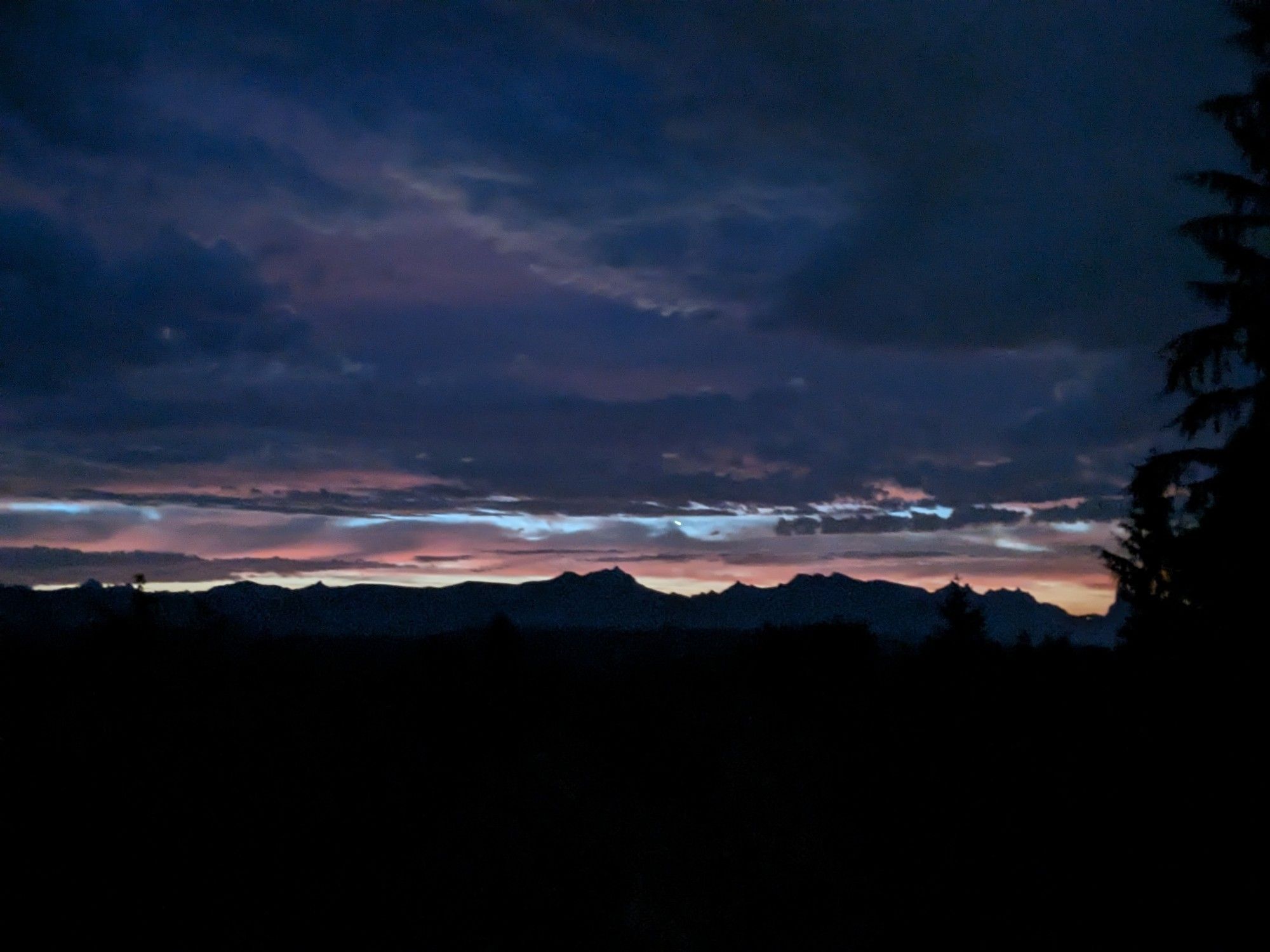 Part of the Cascade Mountains at sunrise