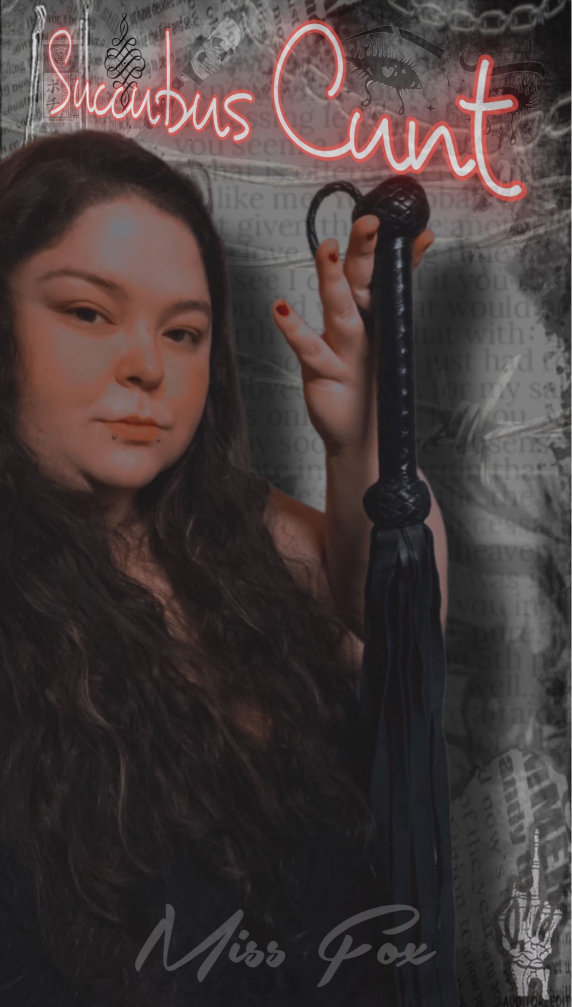 Bbw Domme holding a flogger