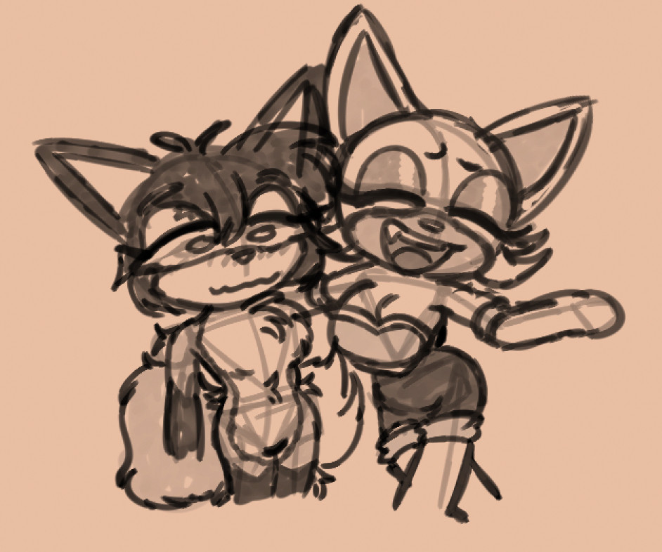 My fox furry oc next to rouge the bat