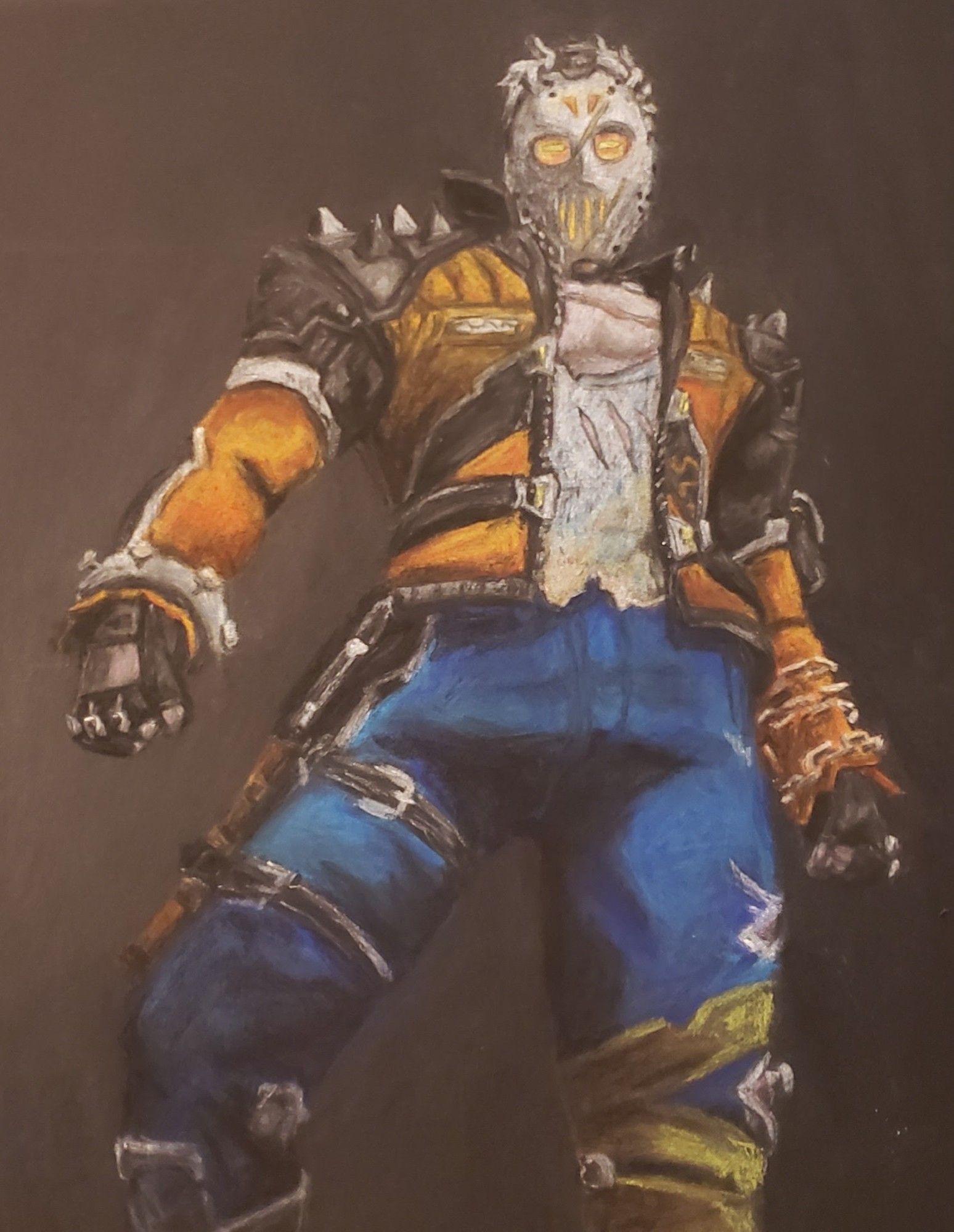 chalk drawing of soldier76 in his 'lights out' pose #art #overwatch