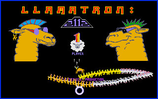 The title screen from Llamatron on the Atari ST.