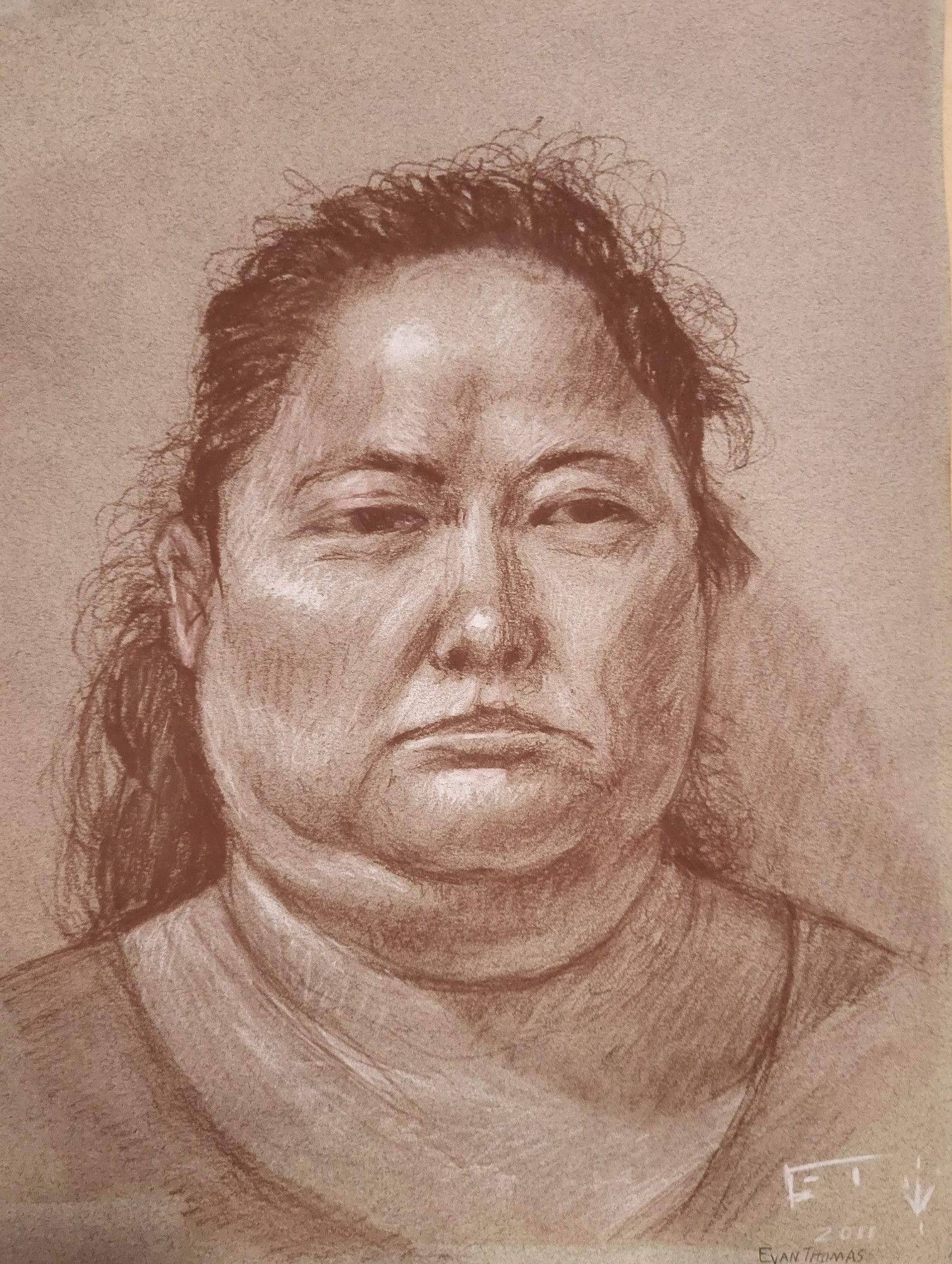Charcoal portrait of a lady