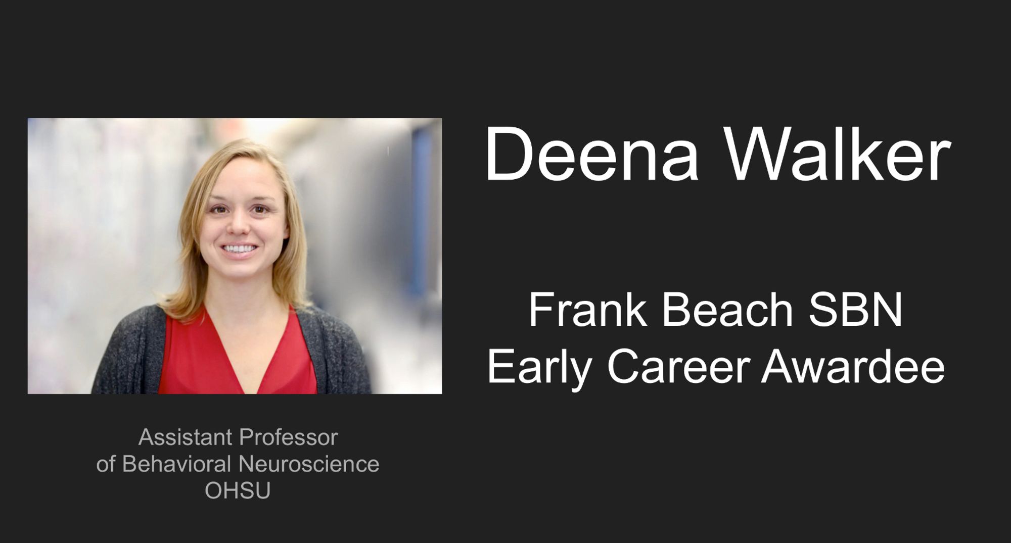 Deena Walker, 2023 Frank Beach SBN Early Career Award Winner