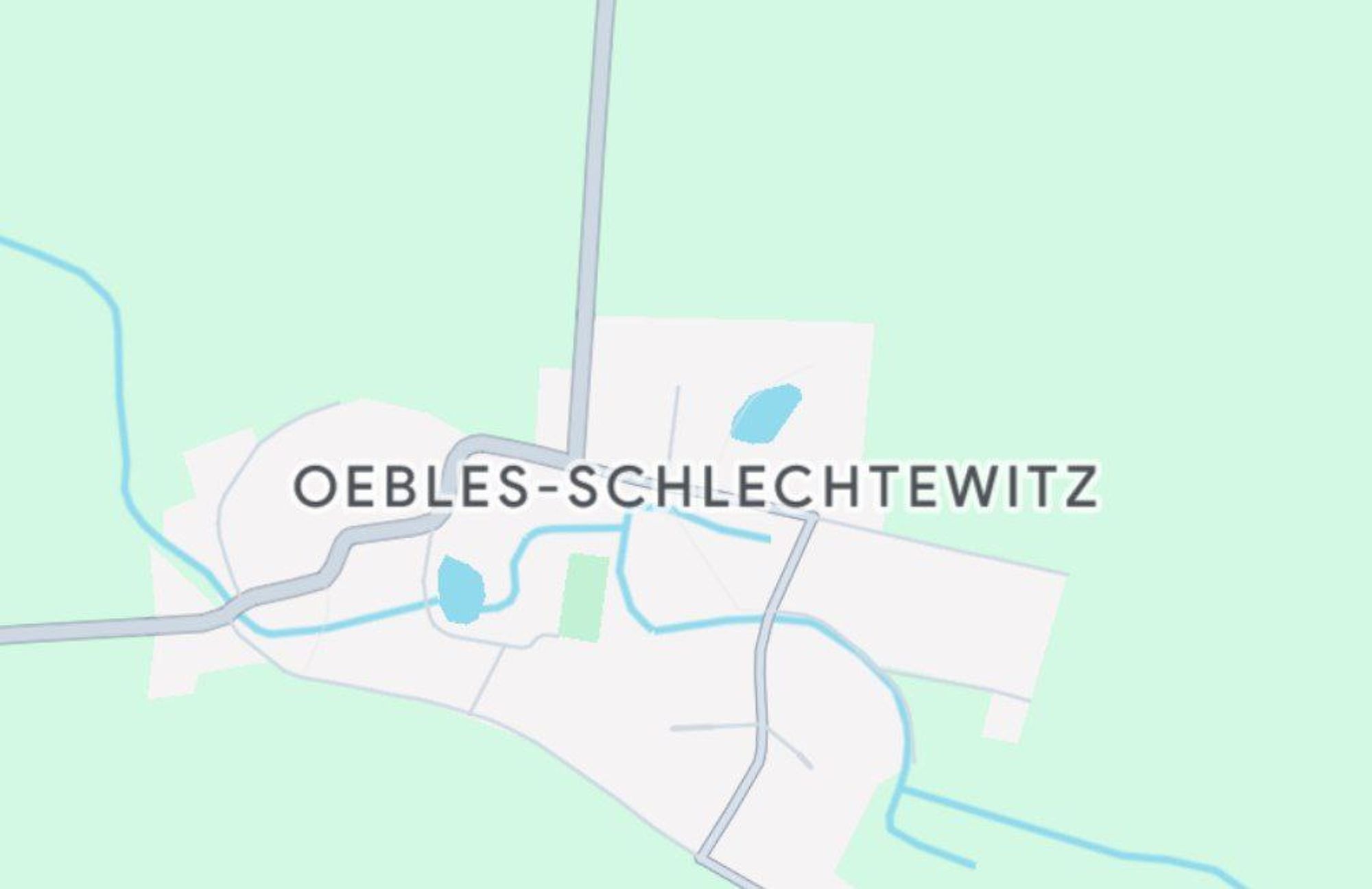 Screenshot von Google Maps mit einem kleinen Ort namens "Öbles Schlechtewitz"