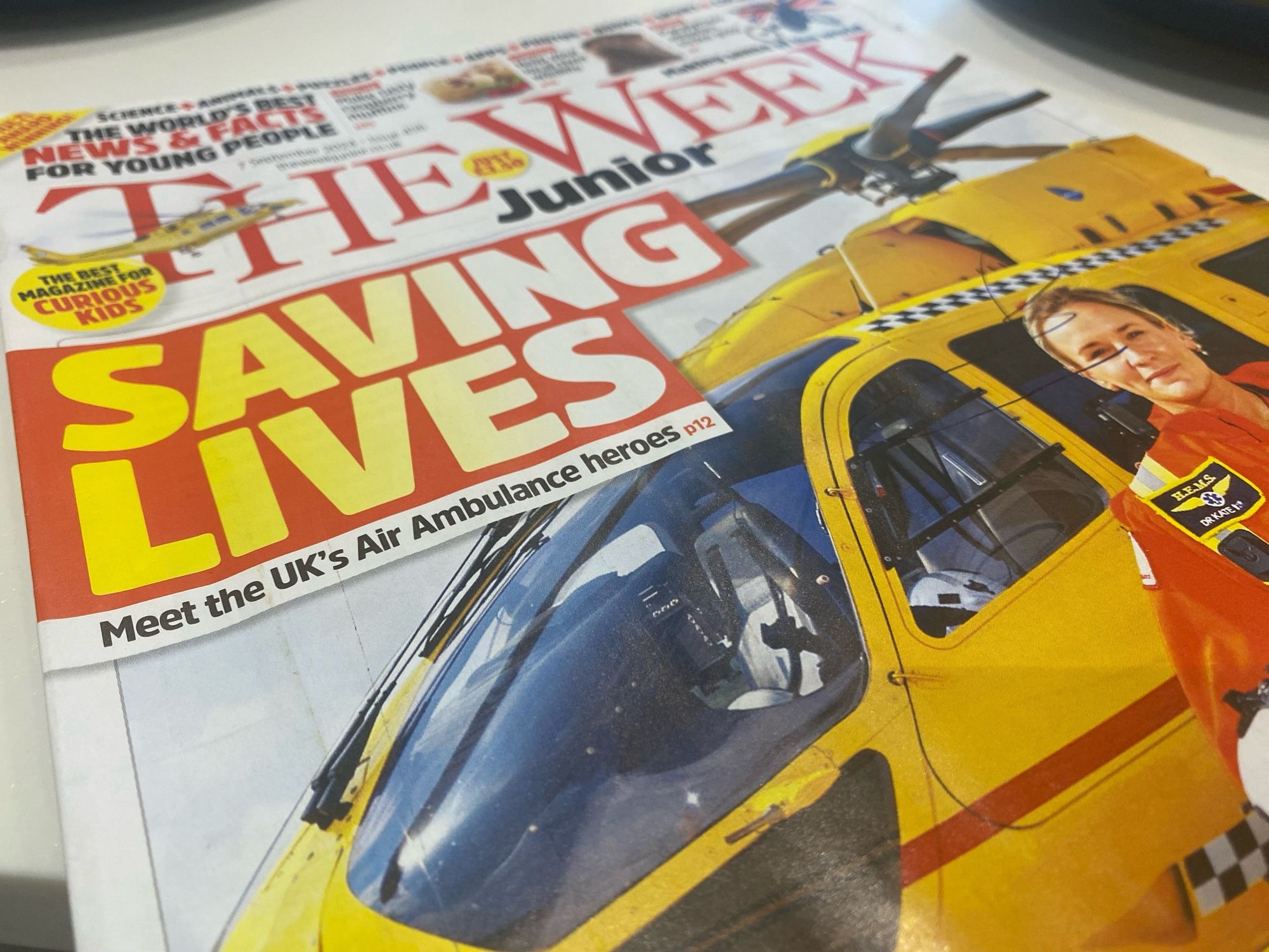 Front page of the week showing an air ambulance