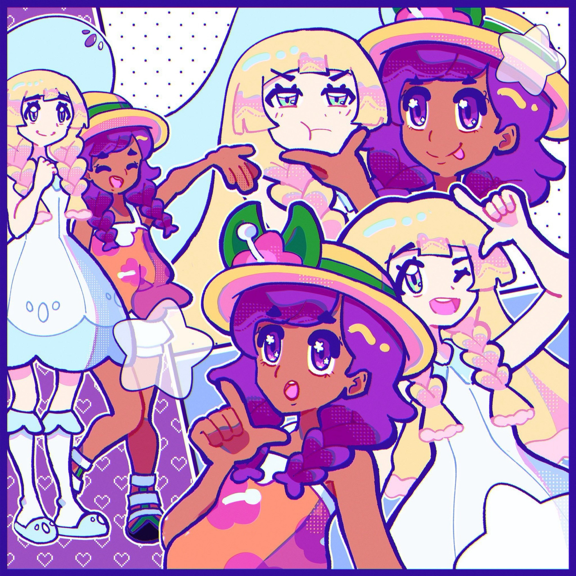 Lillie and Selene from Pokémon sun and moon fanart spread