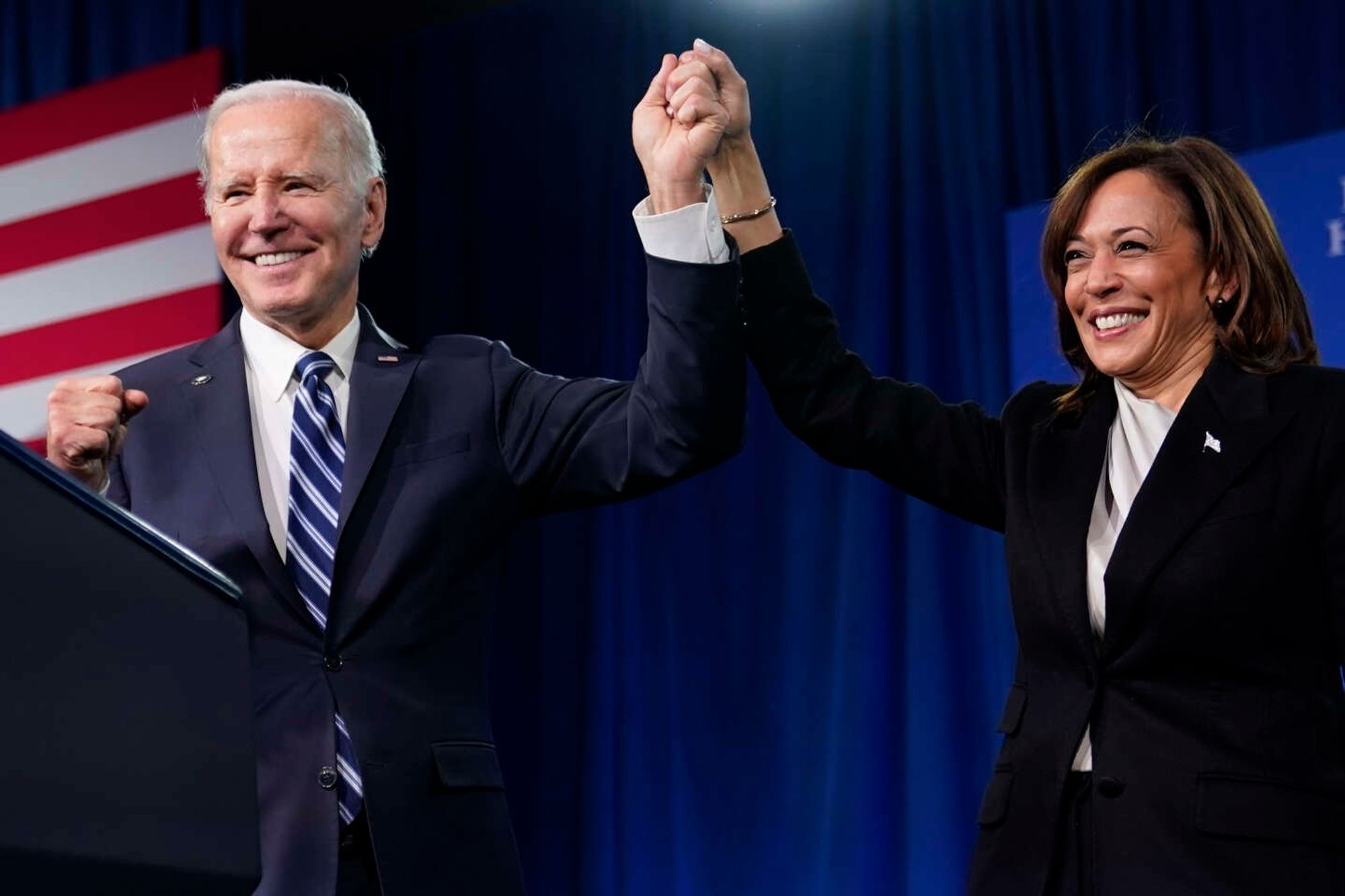 Joe Biden et Kamala Harris à un meeting.