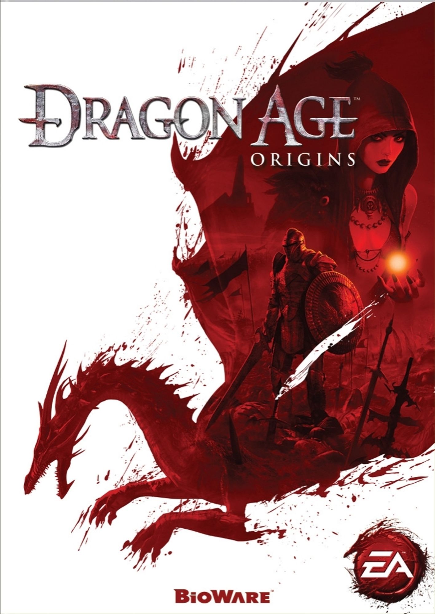 Pack shot of video game Dragon age origins.