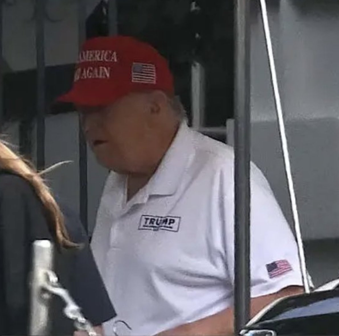 Donald Trump stunt double spotted golfing