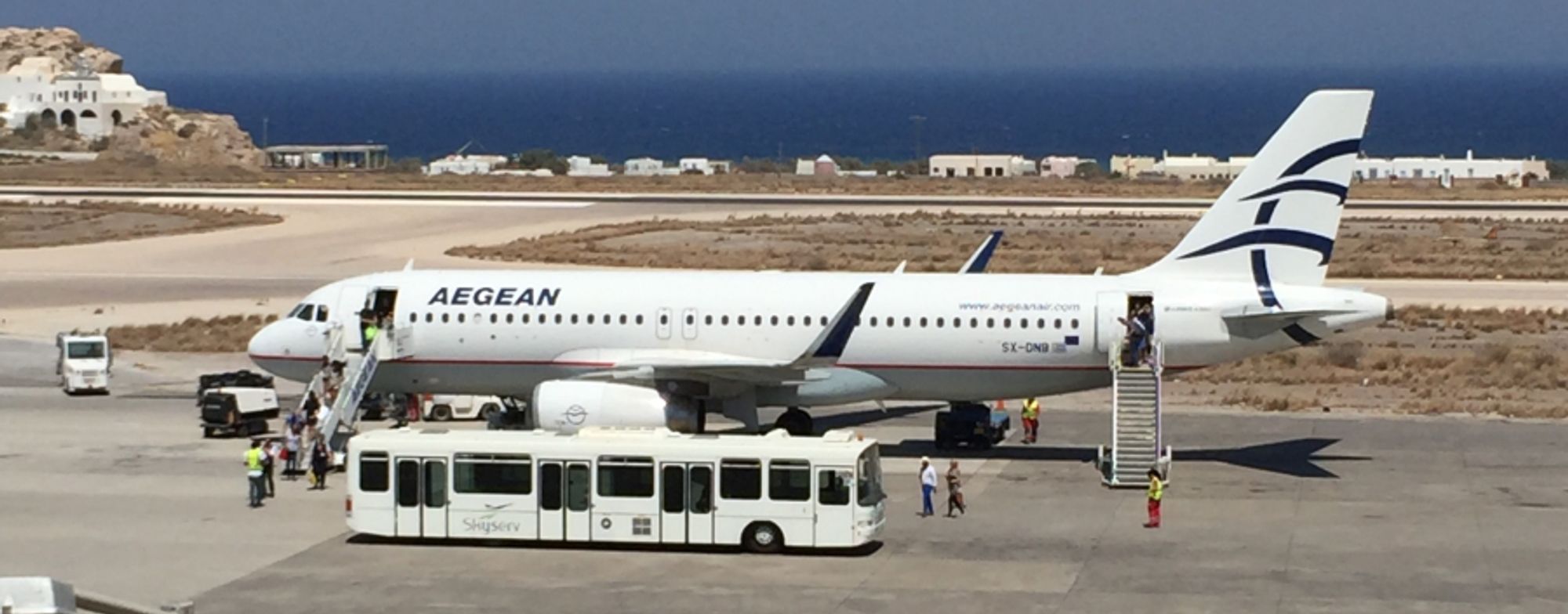 Aegean A320 at Santorini