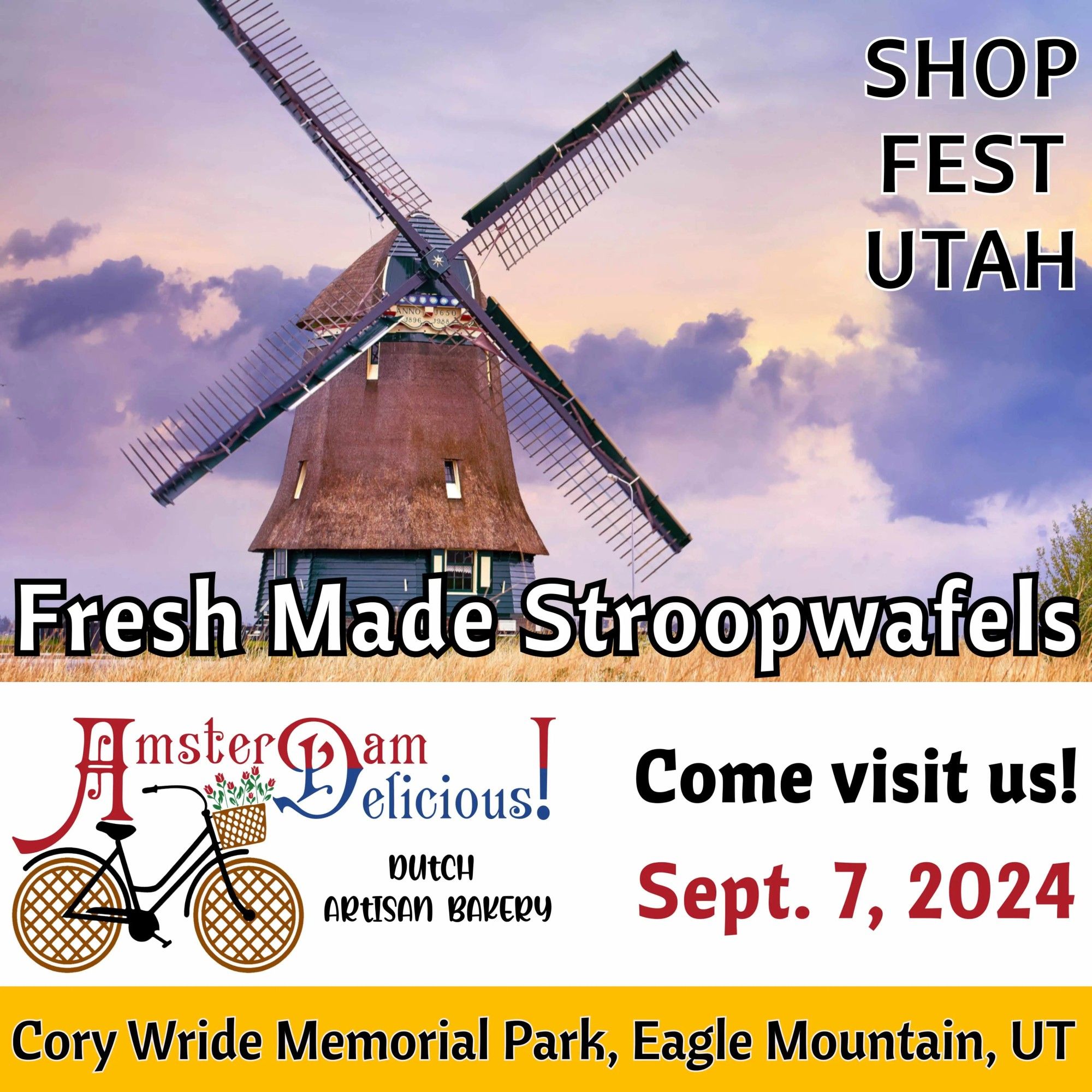 Get Fresh Made Stroopwafels next Saturday at ShopFest Utah 2024! ⭐ Authentic Dutch Stroopwafels made by two Dutch sisters. When you're done eating stroopwafels, enjoy the hot air balloons, live entertainment all day and over 300 vendors! There’s something for everyone, so bring the whole family. 🥳