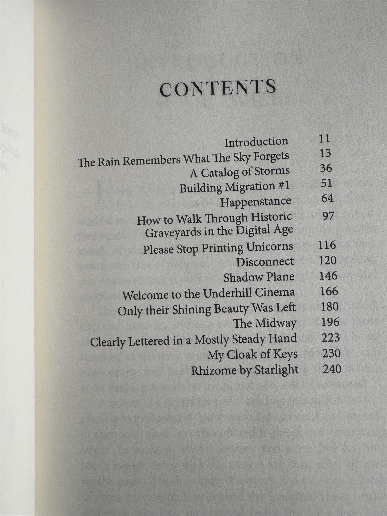 TOC A Catalog of Storms