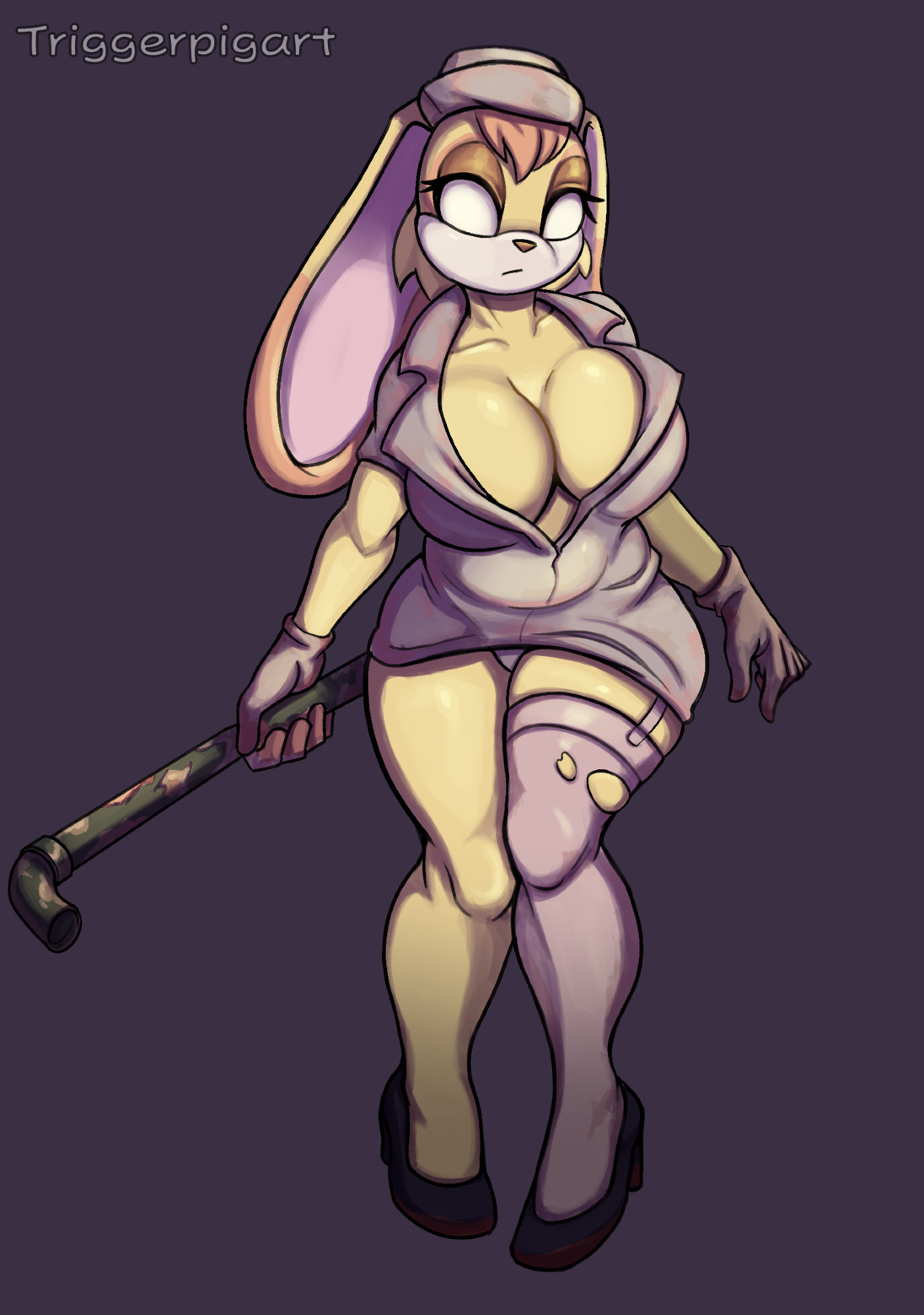 Vanilla the Rabbit dressed up as a Silent Hill Nurse