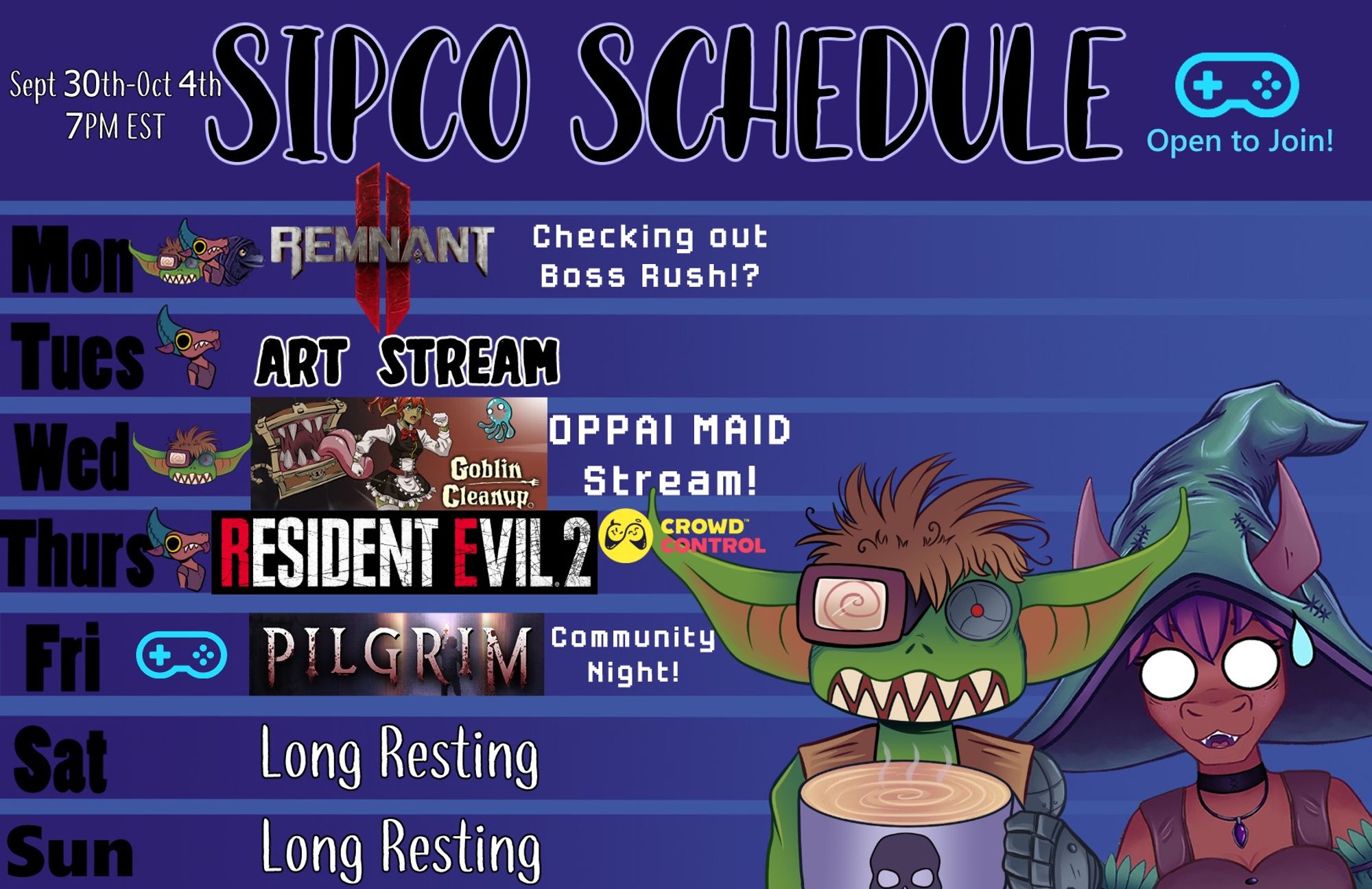 Sipco Schedule