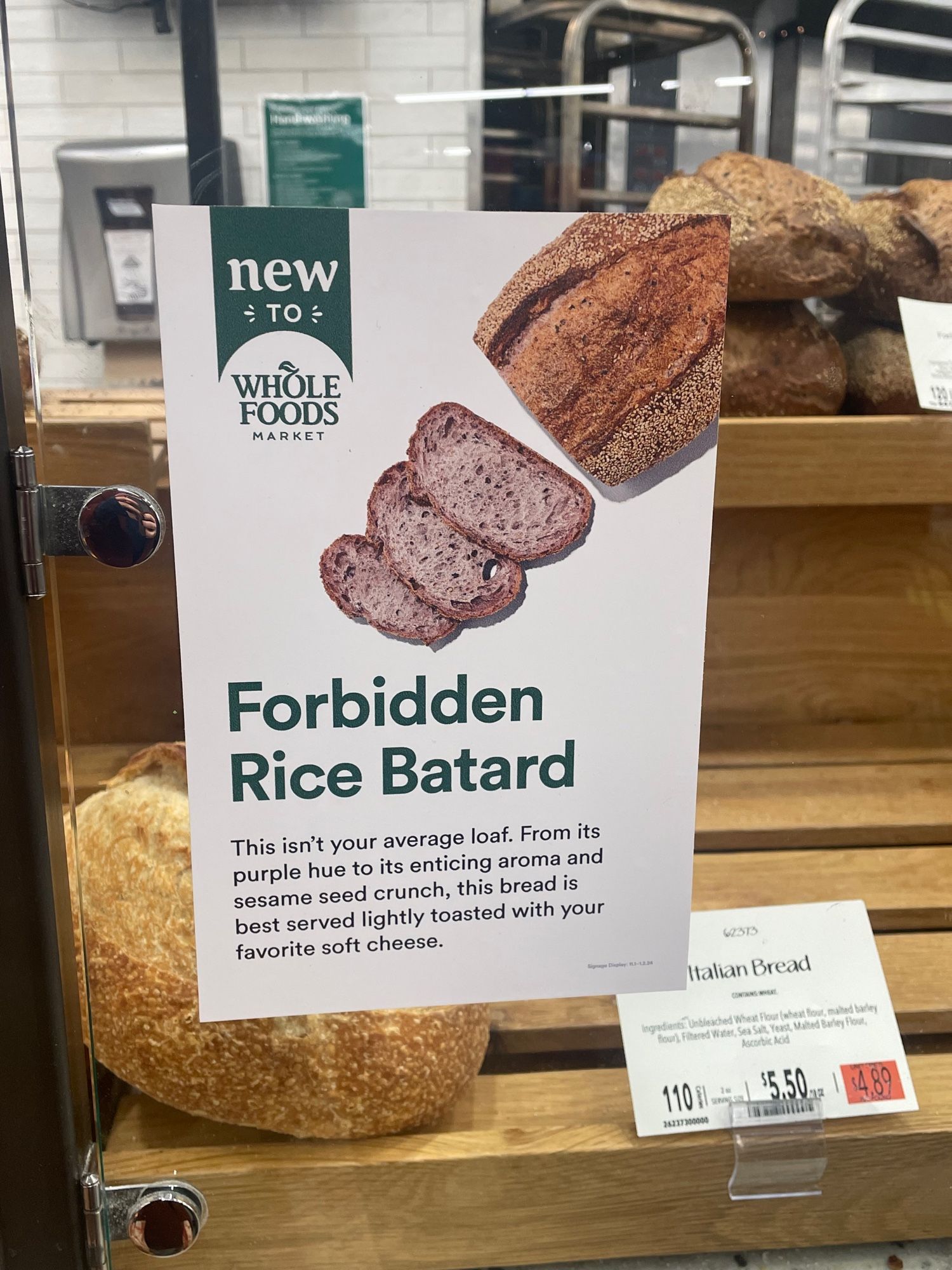 bread at whole foods called “forbidden rice batard”