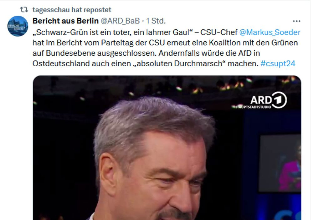 
🐋 Hanfdampf
@hanfdampf.bsky.social
1387 Follower
1375 Folge ich
13.656 Beiträge
Was, wenn nicht Hanf 

aktuell wütend 
studiere Tagesschau

Auslöser des braunen Rutsches: 
Kapitalkonservative Wissenschaftsfeindlichkeit 
(Klimakrise, Covid ...)
Beiträge
Antworten
Medien
Likes
Feeds
Starter Packs
Listen
Pinned
‪🐋 Hanfdampf‬ ‪@hanfdampf.bsky.social‬
·
1mo
mein 1. video
‪🐋 Hanfdampf‬ ‪@hanfdampf.bsky.social‬
·
4m
den ganzen samstag hat 
 schwarzbraune hetze und propaganda unter ihre deutschen volksgenossen gemischt zusammen mit 
 mitgliedern im bericht aus berlin durften söder und merz wie hitler gegen grüne wettern als gäbe es sowas wie 
 nicht 
journalismus im almanarsch
‪🐋 Hanfdampf‬ ‪@hanfdampf.bsky.social‬
·
58m
das ist ja komisch
www.t-online.de
Trauriger Winter: Hunaulift im Sauerland meldet Insolvenz an – Zukunft des Skigebiets ungewiss
Schlechte Nachrichten für Skifahrer im Sauerland: Der Hunaulift in Bödefeld ist insolvent. Die nächsten Tage und Wochen dürften über die Zukunft des Skigebiets entscheiden.
‪🐋 Hanfdampf‬ ‪@hanfdampf.bsky.social‬
·
59m
sterben alle wie die fliegen
www.t-online.de
Schottischer Ex-Regierungschef Salmond stirbt nach Rede
In seiner Amtszeit stimmten die Schotten über die Unabhängigkeit ihres Landes von Großbritannien ab. Nun ist der Ex-Regierungschef Schottlands tot.
‪🐋 Hanfdampf‬ ‪@hanfdampf.bsky.social‬
·
1h
"Propaganda, die Menschenleben kostet"

www.t-online.de
Luisa Neubauer attackiert Trump: "Propaganda, die Menschenleben kostet"
Zwischen Klimaextremen und Trumpismus – im Exklusiv-Interview mit t-online spricht Luisa Neubauer über die Probleme der progressiven Bewegung in den USA. Sie warnt vor einem Erschöpfungszustand, der a...
‪🐋 Hanfdampf‬ ‪@hanfdampf.bsky.social‬
·
1h
 Wenn es in der Wüste regnet
www.spiegel.de
Marokko - Überschwemmungen in der Sahara: Wenn es in der Wüste regnet
Seit mehreren Jahrzehnten soll es nicht so viel geregnet haben wie zuletzt innerhalb kurzer Zeit: In der Sahara sorgen starke Regenfälle f…