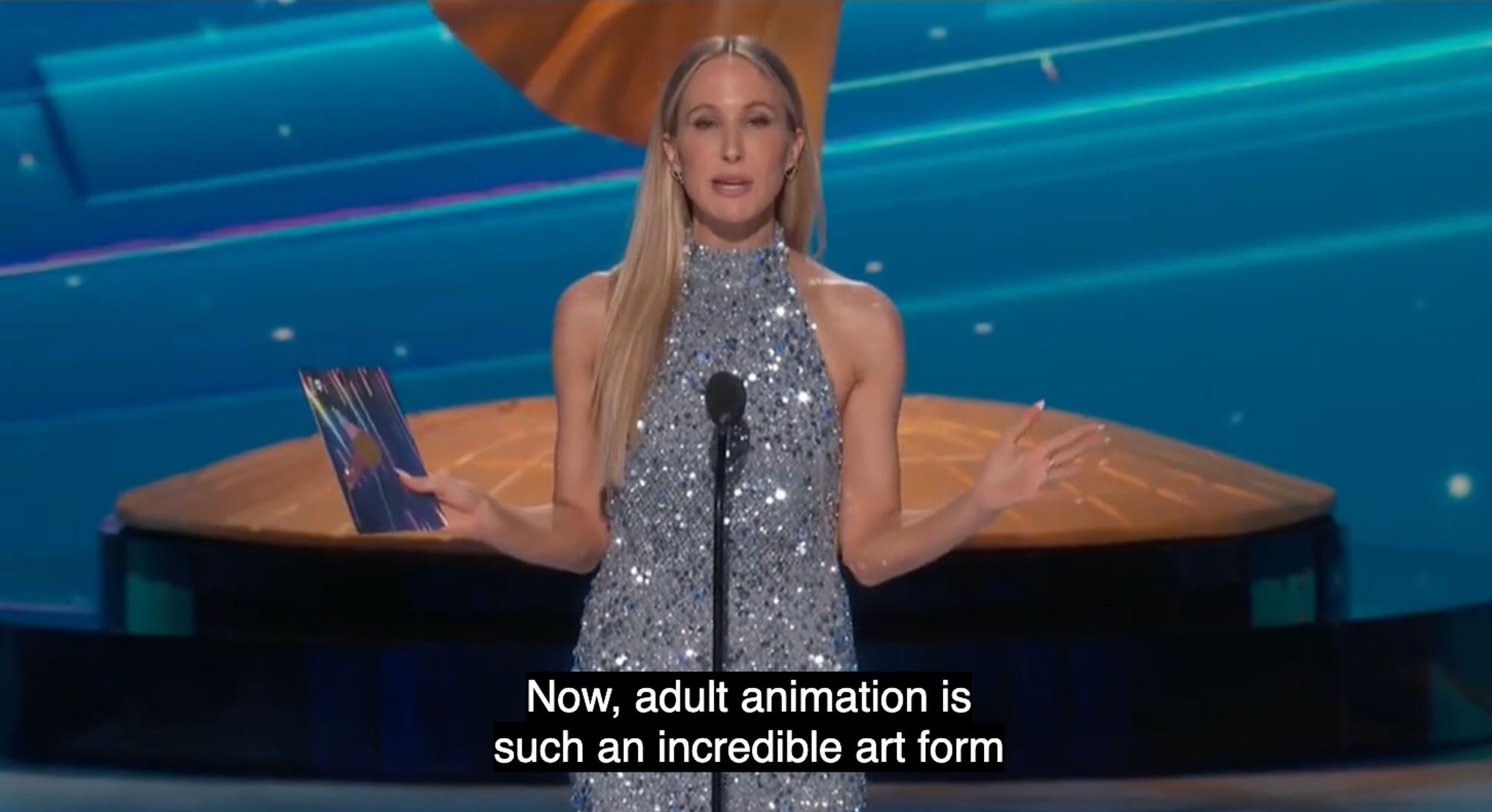 emmy award presenter saying "now adult animation is such an incredible art form"