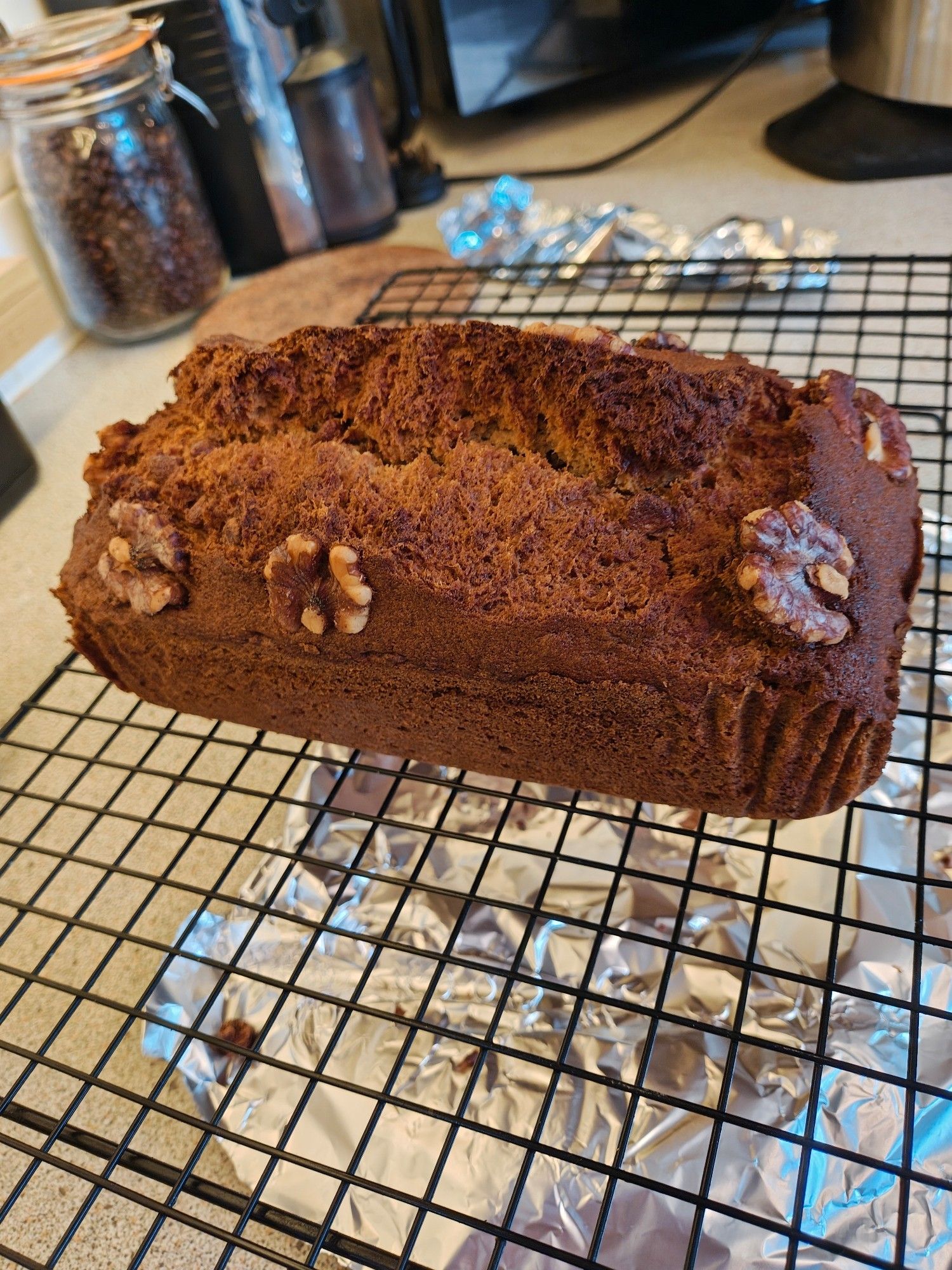 A freshly baked banana loaf