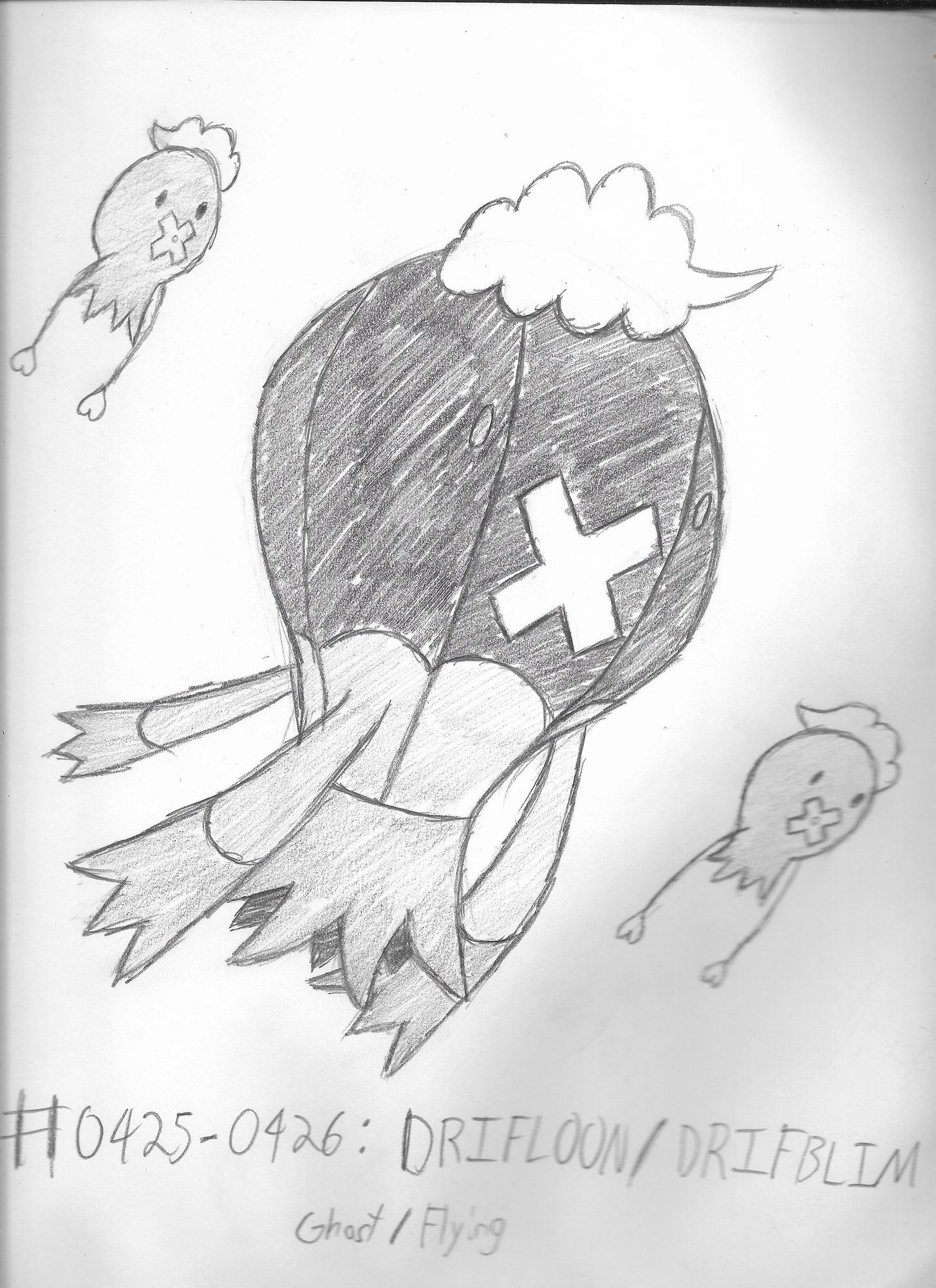 Sketch of a Driblim and two Drifloon.