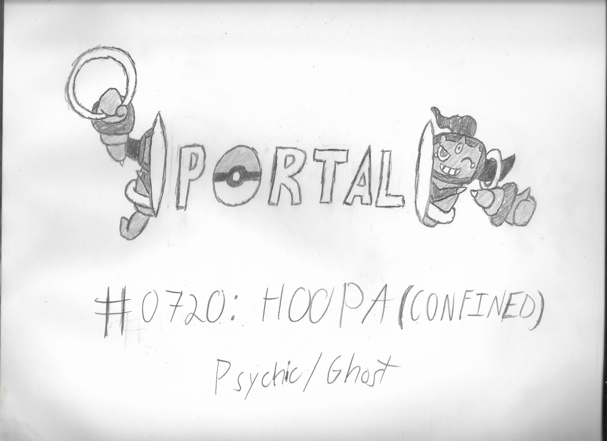 Sketch of Hoopa (Confined Form) designed to mimic the Portal/Portal 2 logos.