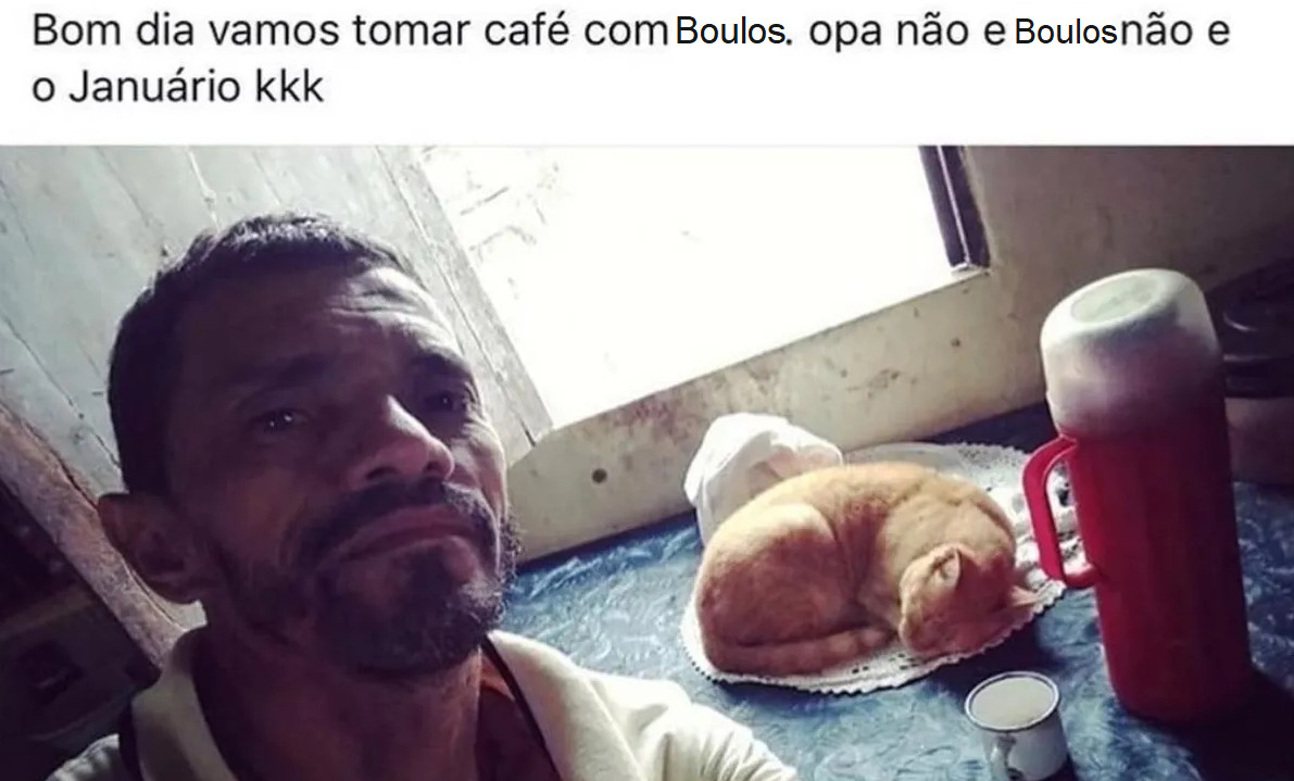 Meme do não é bolo não é o Januário, mas em vez da palavra bolo está escrito Boulos na legenda.