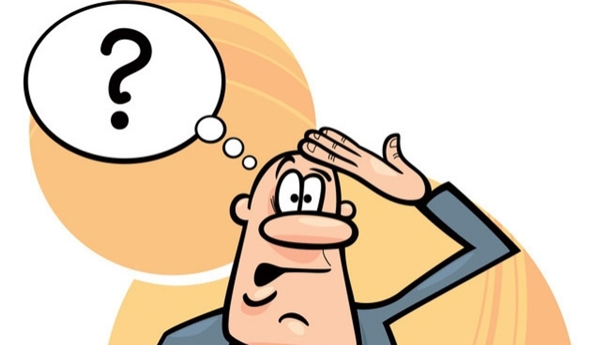 Soup (a cartoon of a confused looking guy with his hand on his head and a question mark thought bubble)