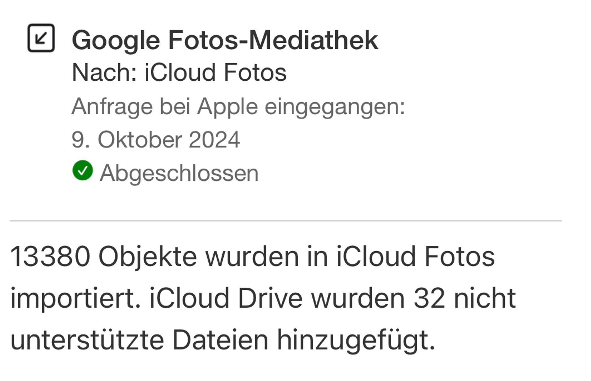 iCloud Bilder Import