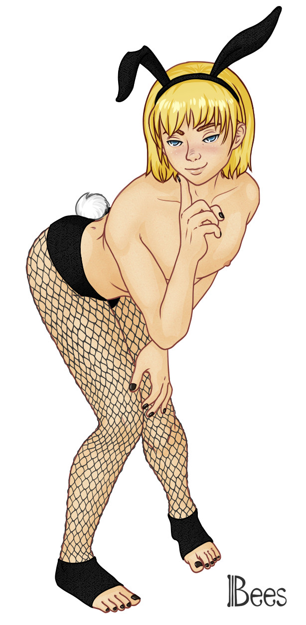 Armin Arlert wearing a sexy bunny suit