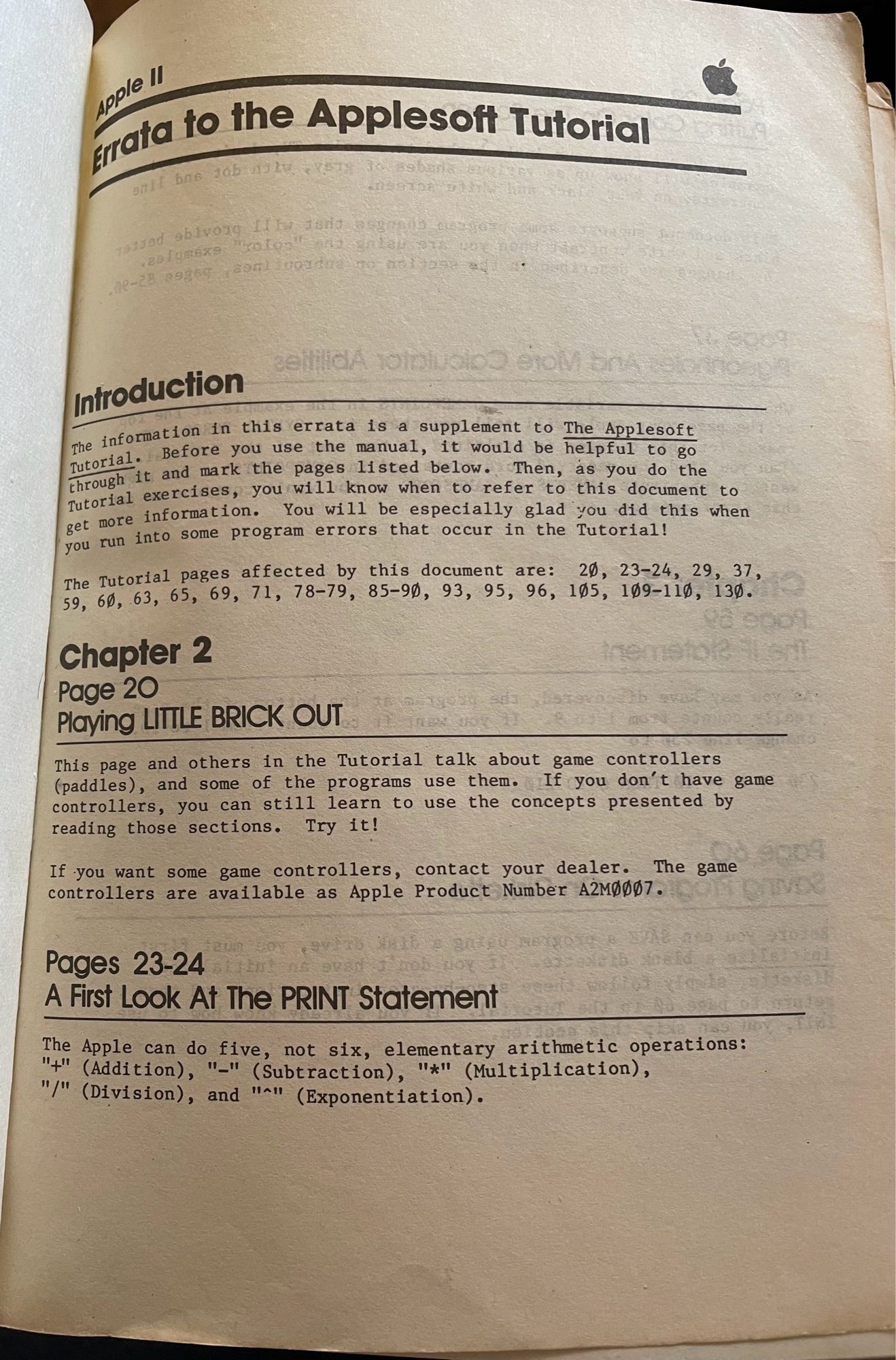 First page of the Apple clone manual