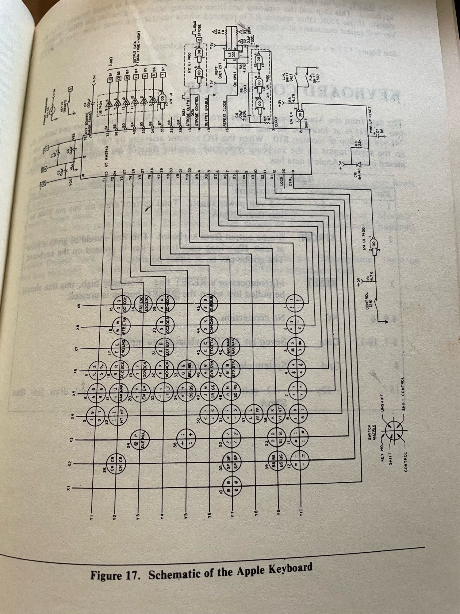 Keyboard schematic from Apple clone manual.