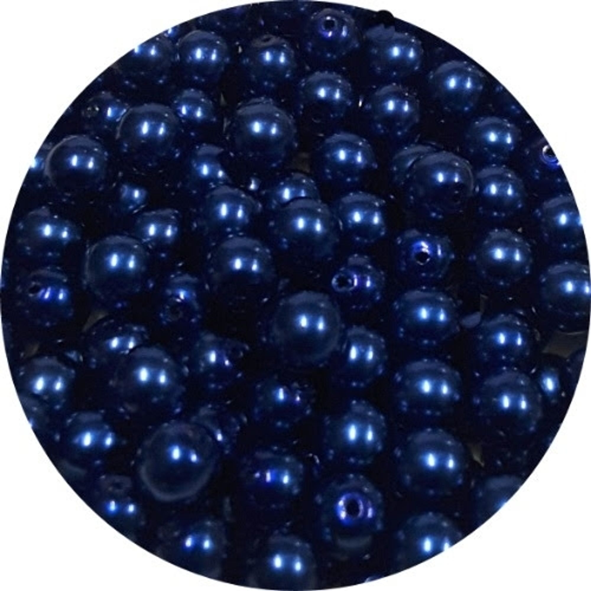 Midnight Blue Pearl Glass Beads, available with size options from beadmonster.co.uk