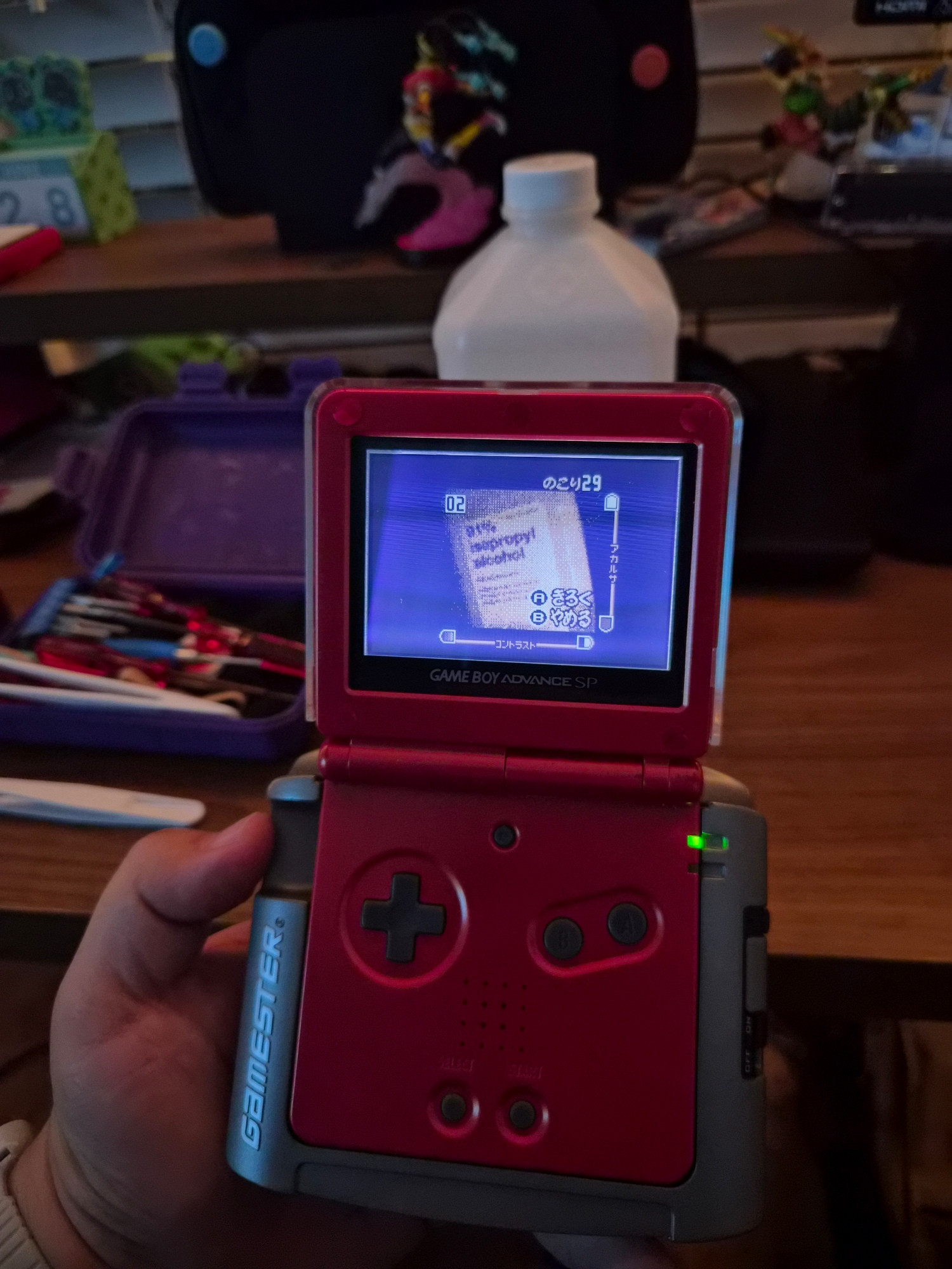 Same GBA SP in the same Radica, using the GB Camera successfully. It only reads GB/C carts when one cartridge is present.