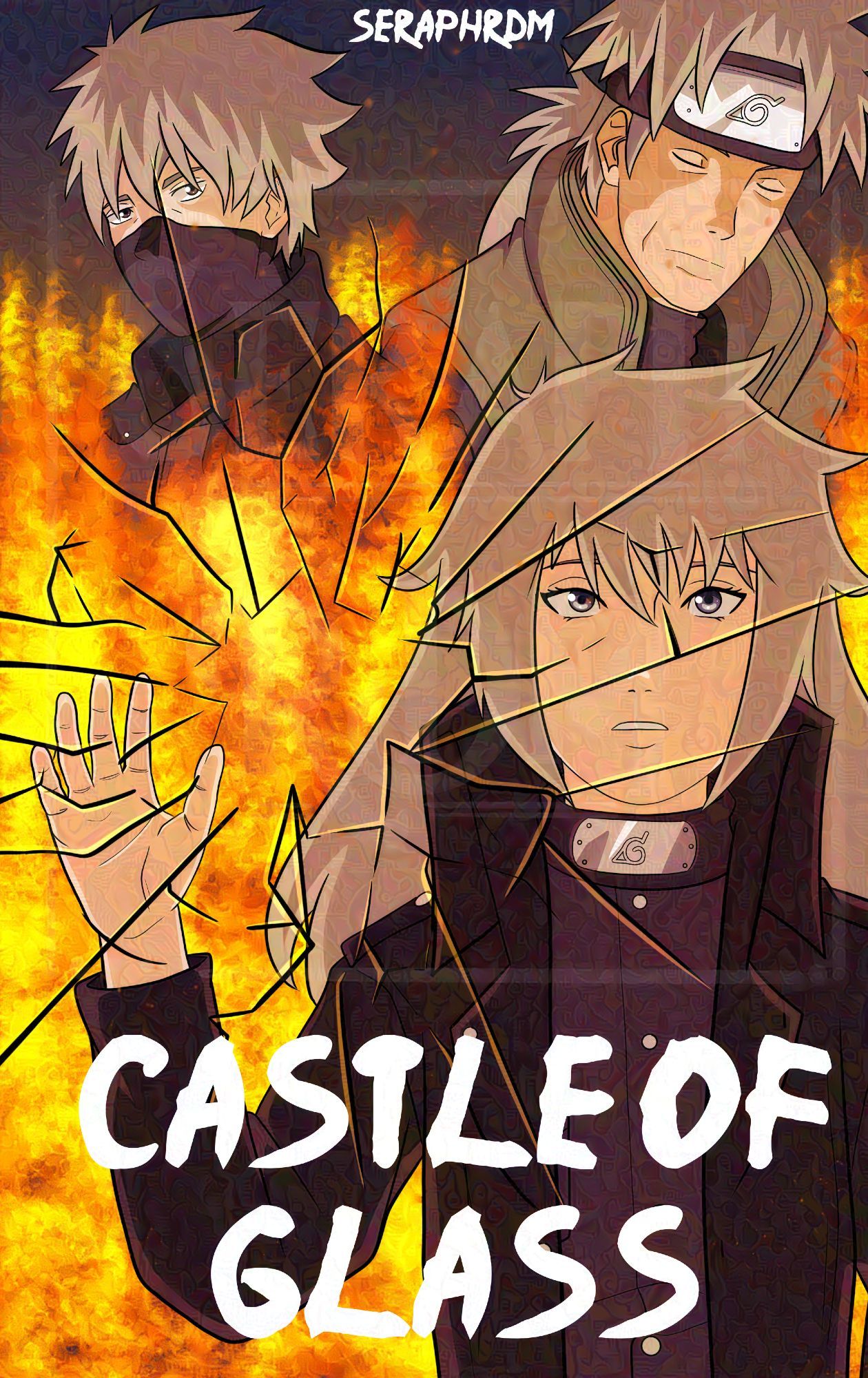 A cover for Castle of Glass by SeraphRDM featuring Tsukiya, Kakashi, and Sakumo.