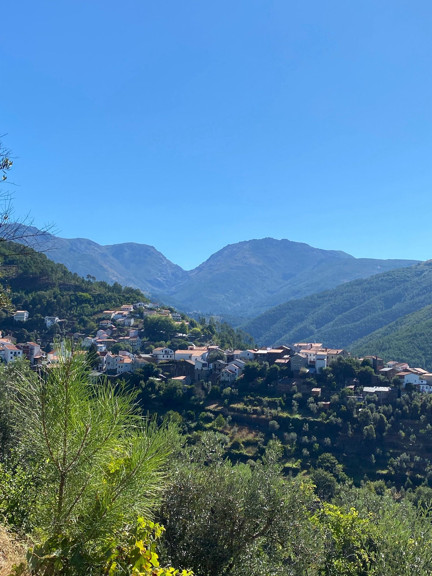 Village in Portugal on the foothills of Serra da Estrela.