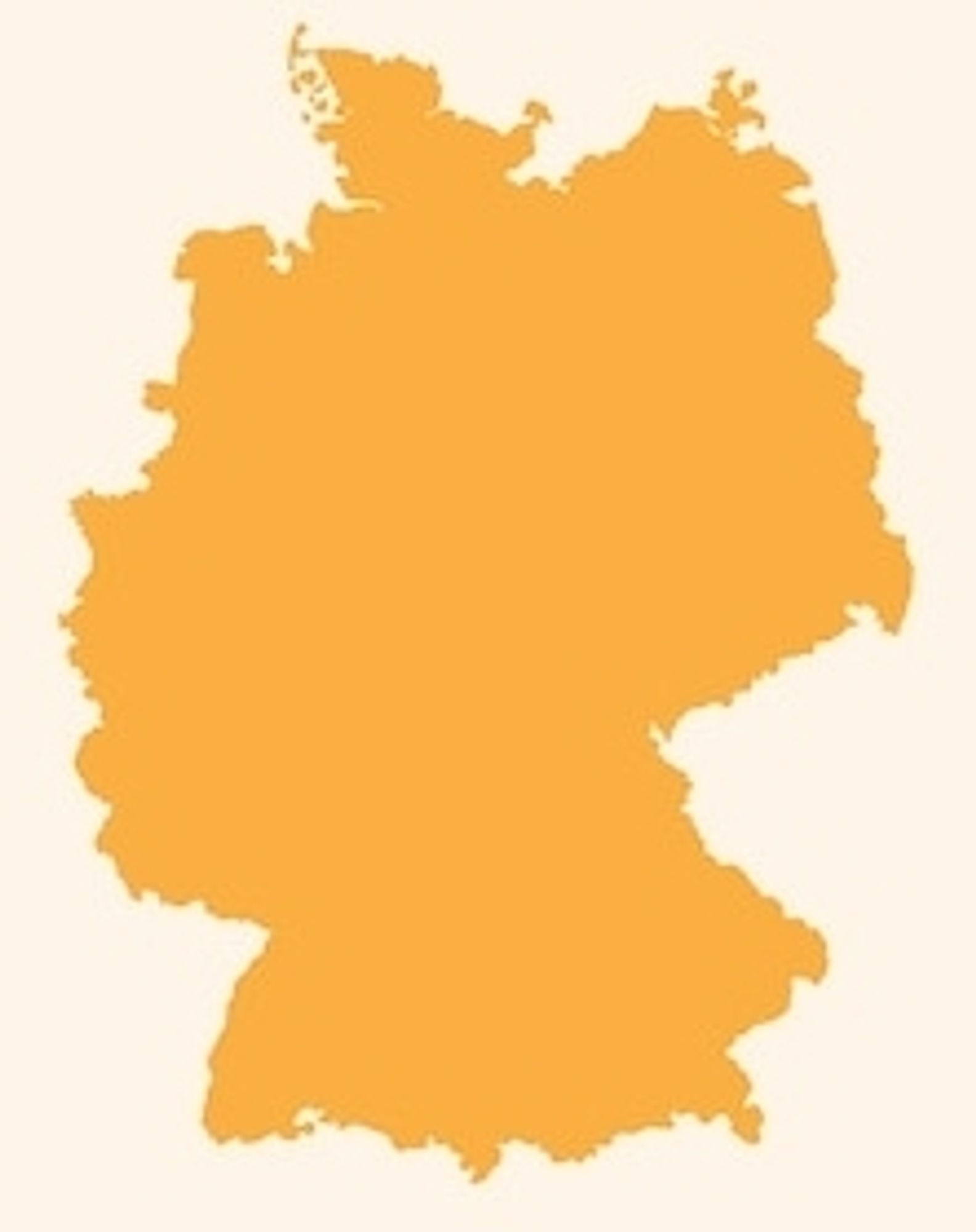 Eine Deutschlandkarte komplett orange gefärbt