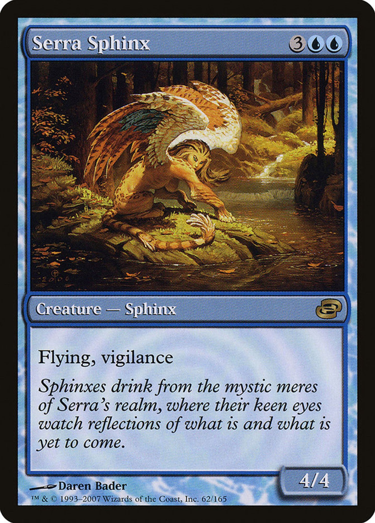 serra sphinx (blue serra angel) in the planar chaos frame