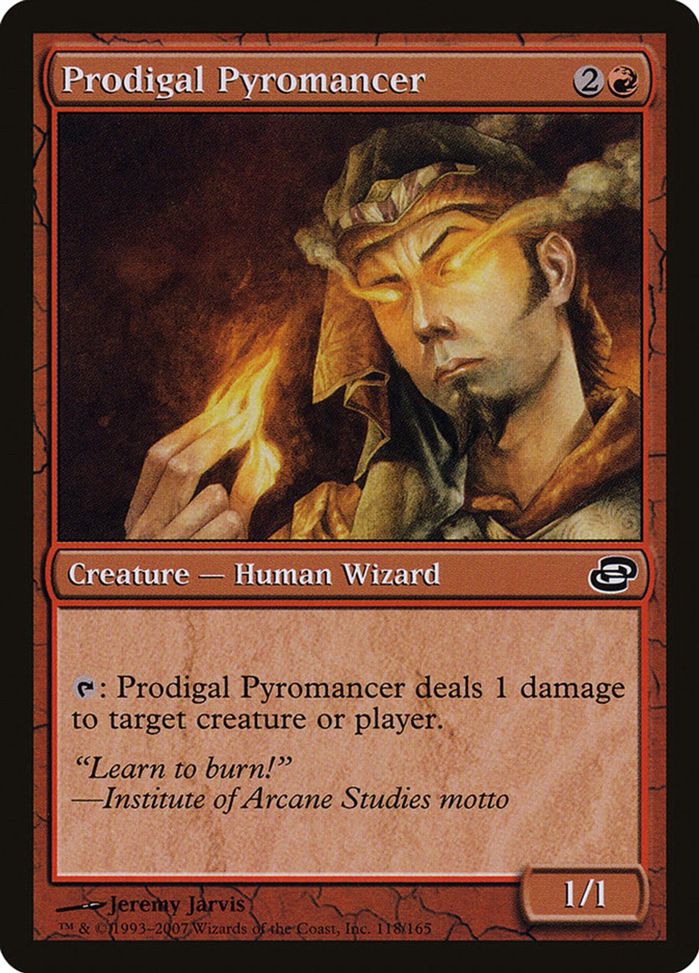 prodigal pyromancer (red prodigal sorcerer) in the planar chaos frame