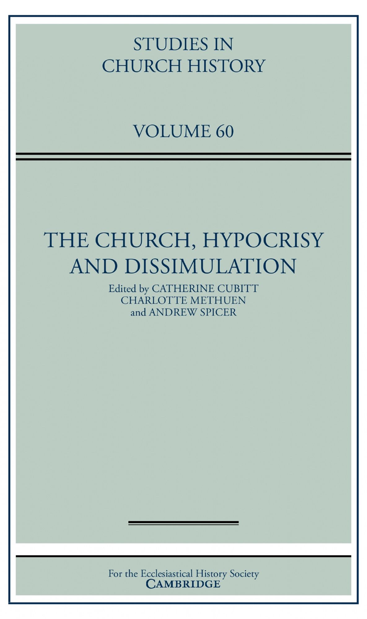 Cover of Studies in Church History vol. 60.