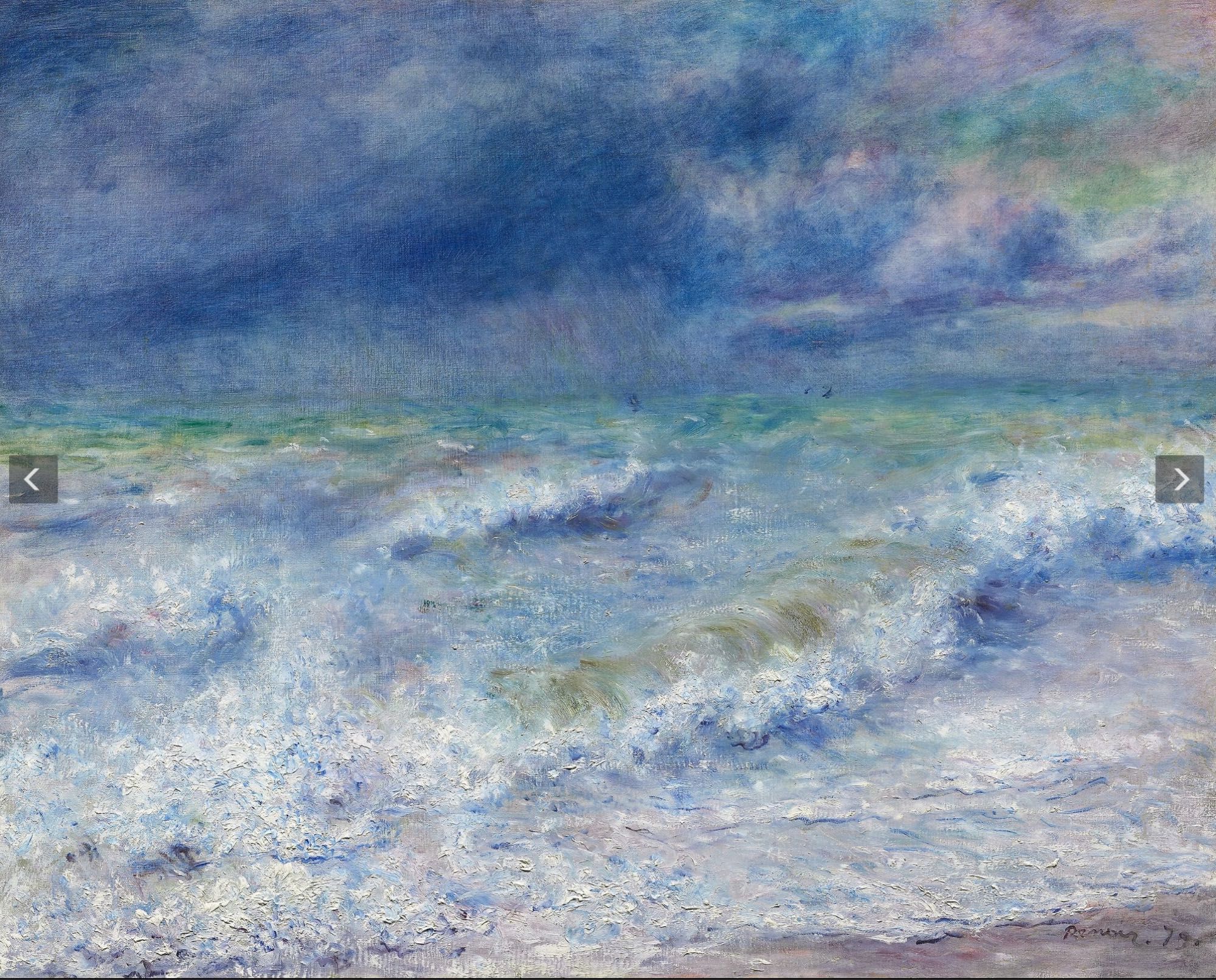 This shows Pierre Auguste Renoir’s ‘Seascape’ painting, 1922.