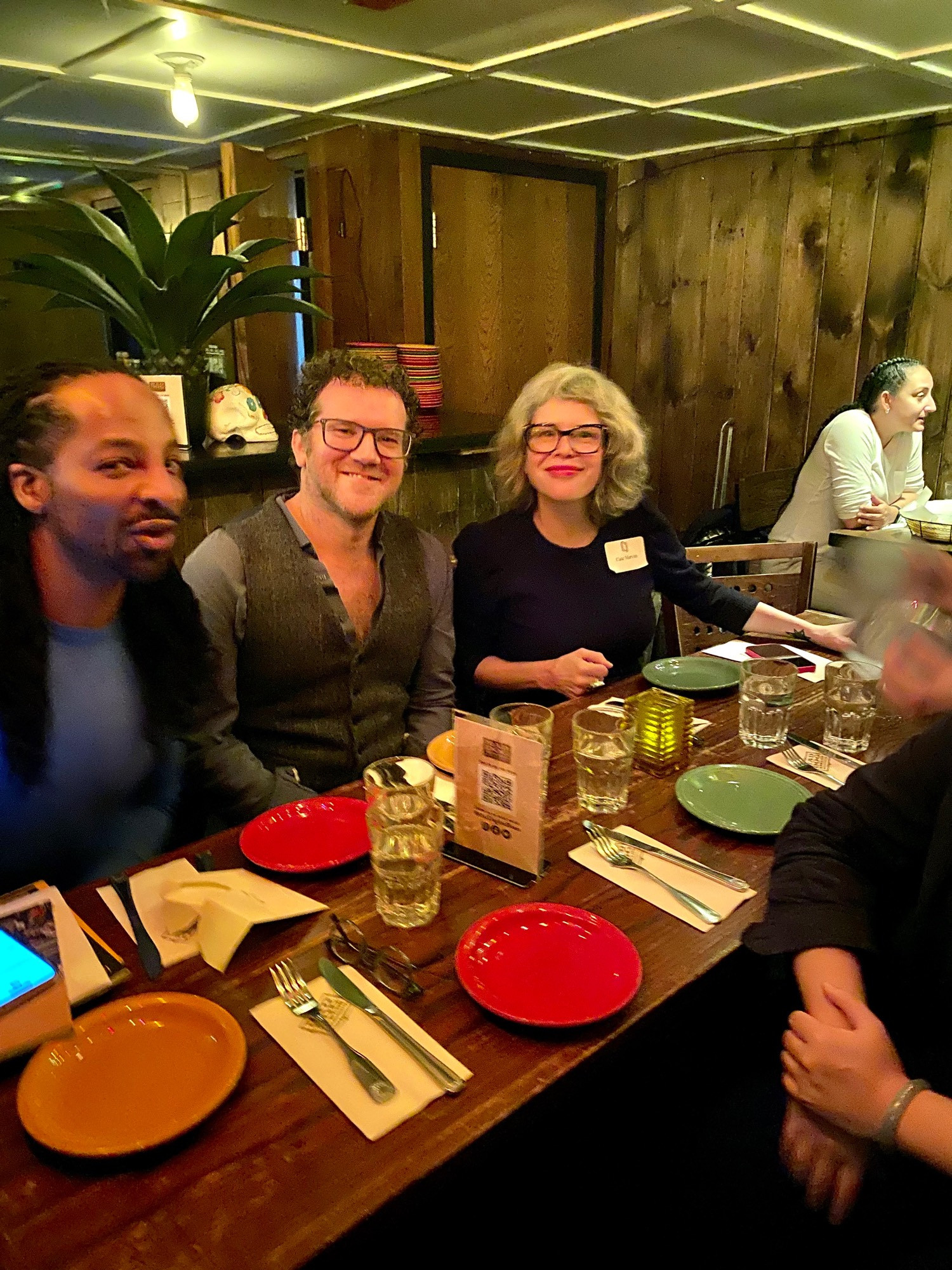 Poets at a dinner table