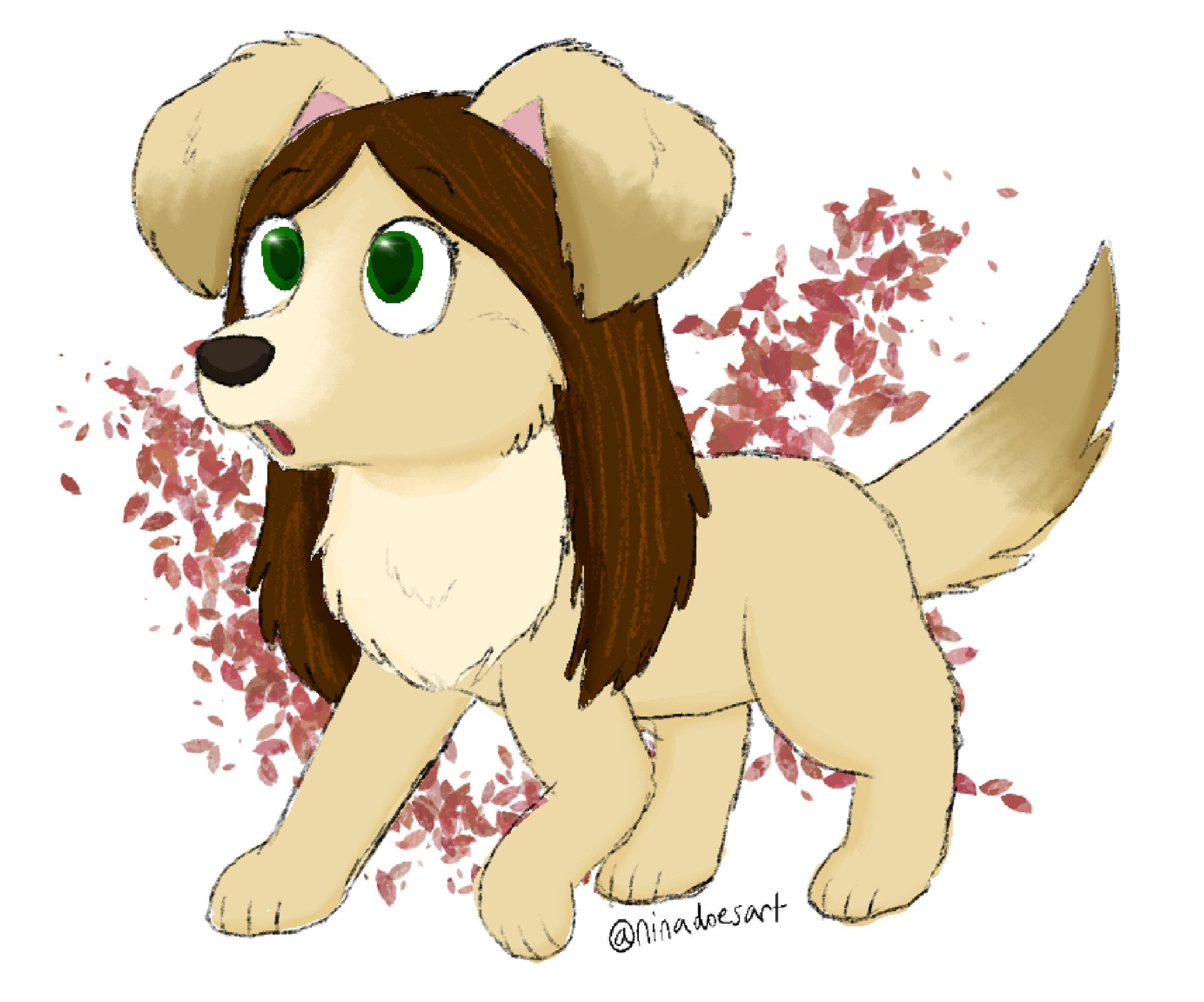 My main sona, a golden retriever with brown hair