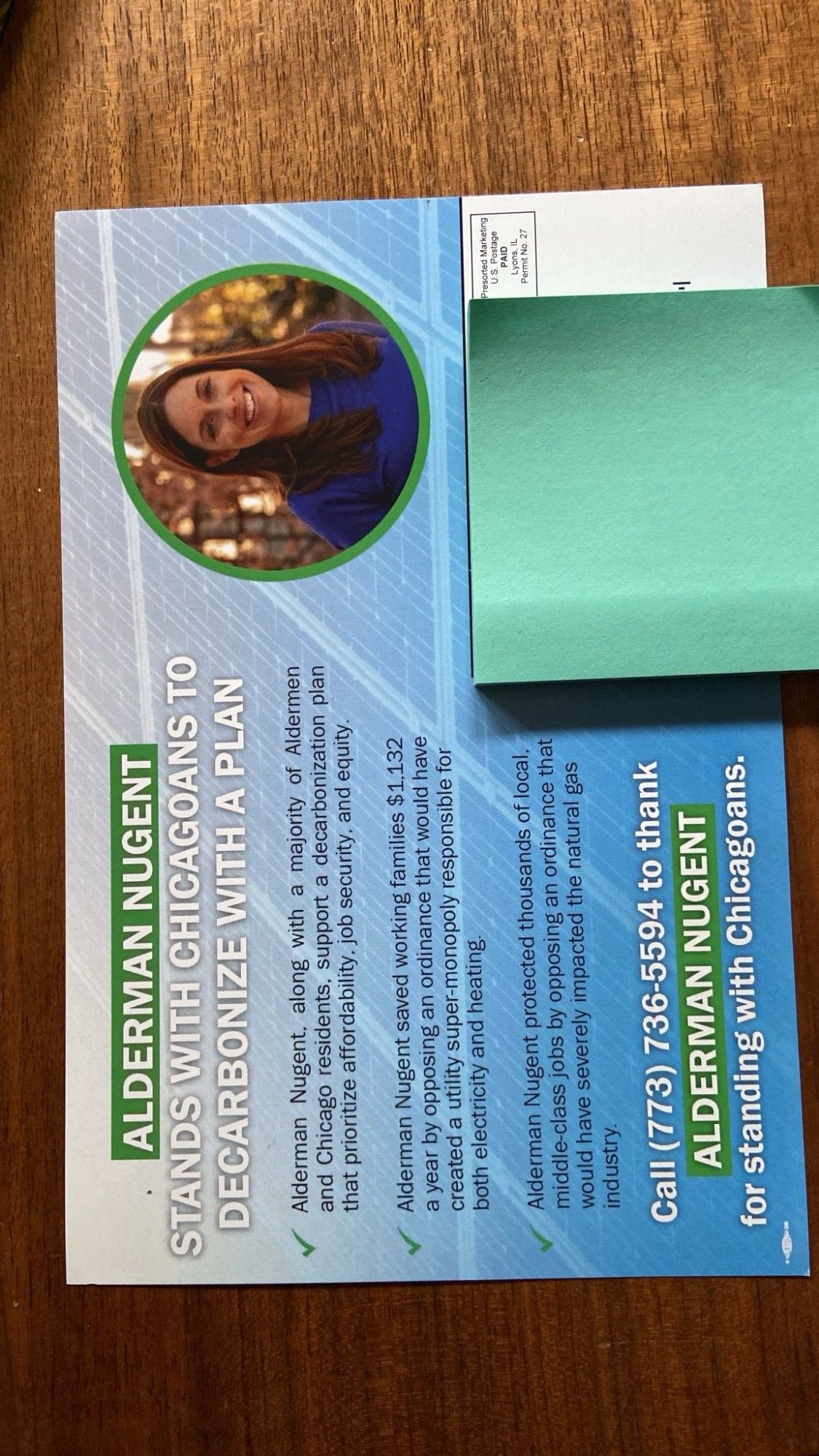 Look at this weird ass shit. What the fuck is this? Fucking People's Gas is asking people to call to thank our alder person in order to thank her for requiring natural gas hookups in new construction. Fucking awesome you fucking dipshits.