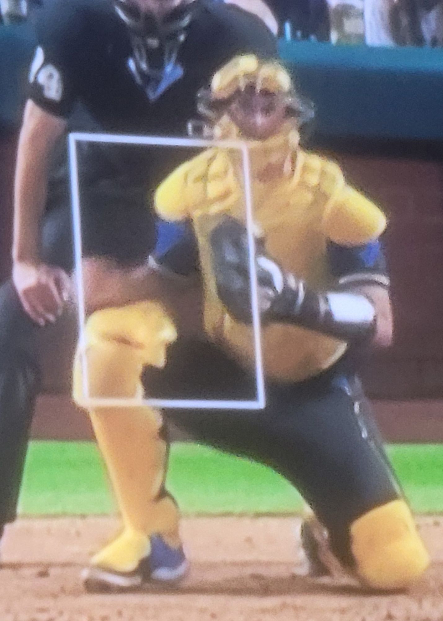 A picture of Philadelphia Phillies catcher JT Realmuto in the catcher's body stuff in the color scheme of the new uniforms. Goddamn.