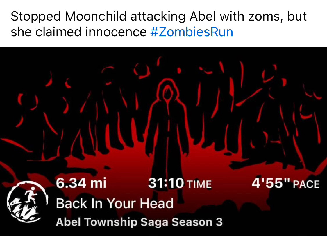 Stopped Moonchild attacking Abel with zoms, but she claimed innocence #ZombiesRun